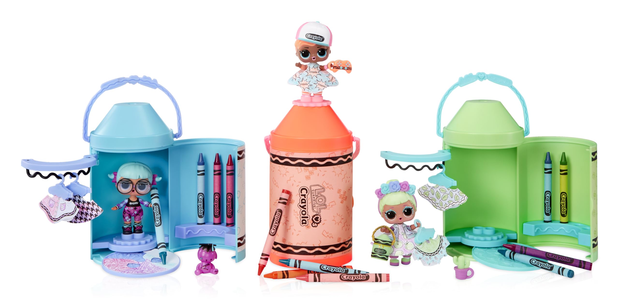 L.O.L. Surprise! Loves CRAYOLA Colour Me Studio Playset with Doll, 20 Paper Fashions & 4 Crayons | Ages 3+ 5