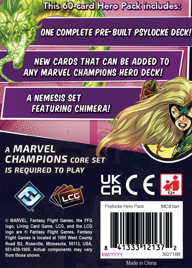 Fantasy Flight Games Marvel Champions: Psylocke Hero Pack 3