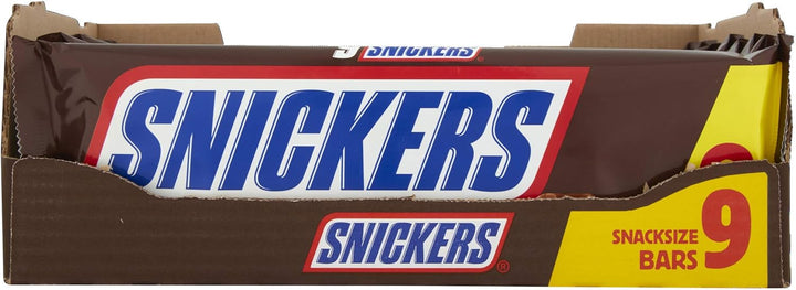 Snickers 9 Bars Pack 9x35.5g - Milk Chocolate with Nougat, Caramel & Roasted Peanuts