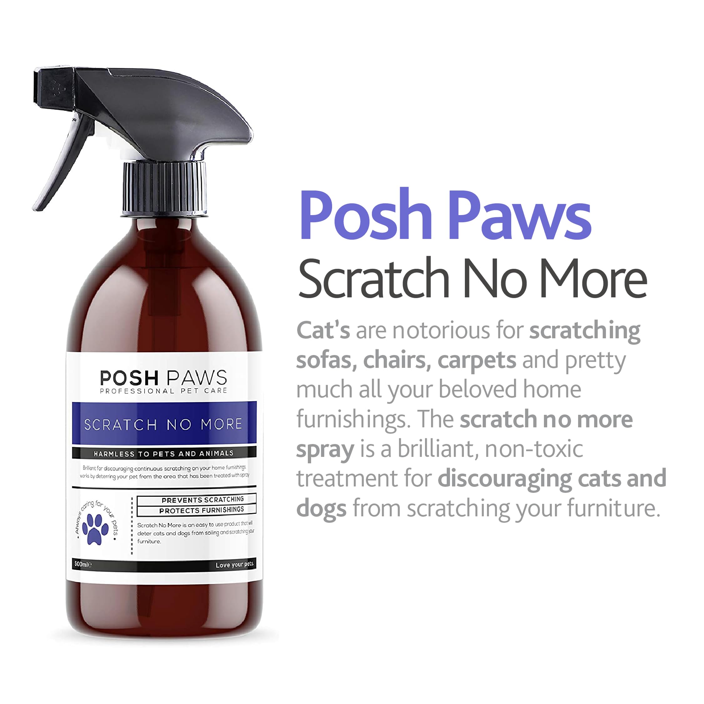 McK LORDS Scratch No More Cat Deterrent Spray - Prevents Scratching | Protects Furnishings | 500ml 2
