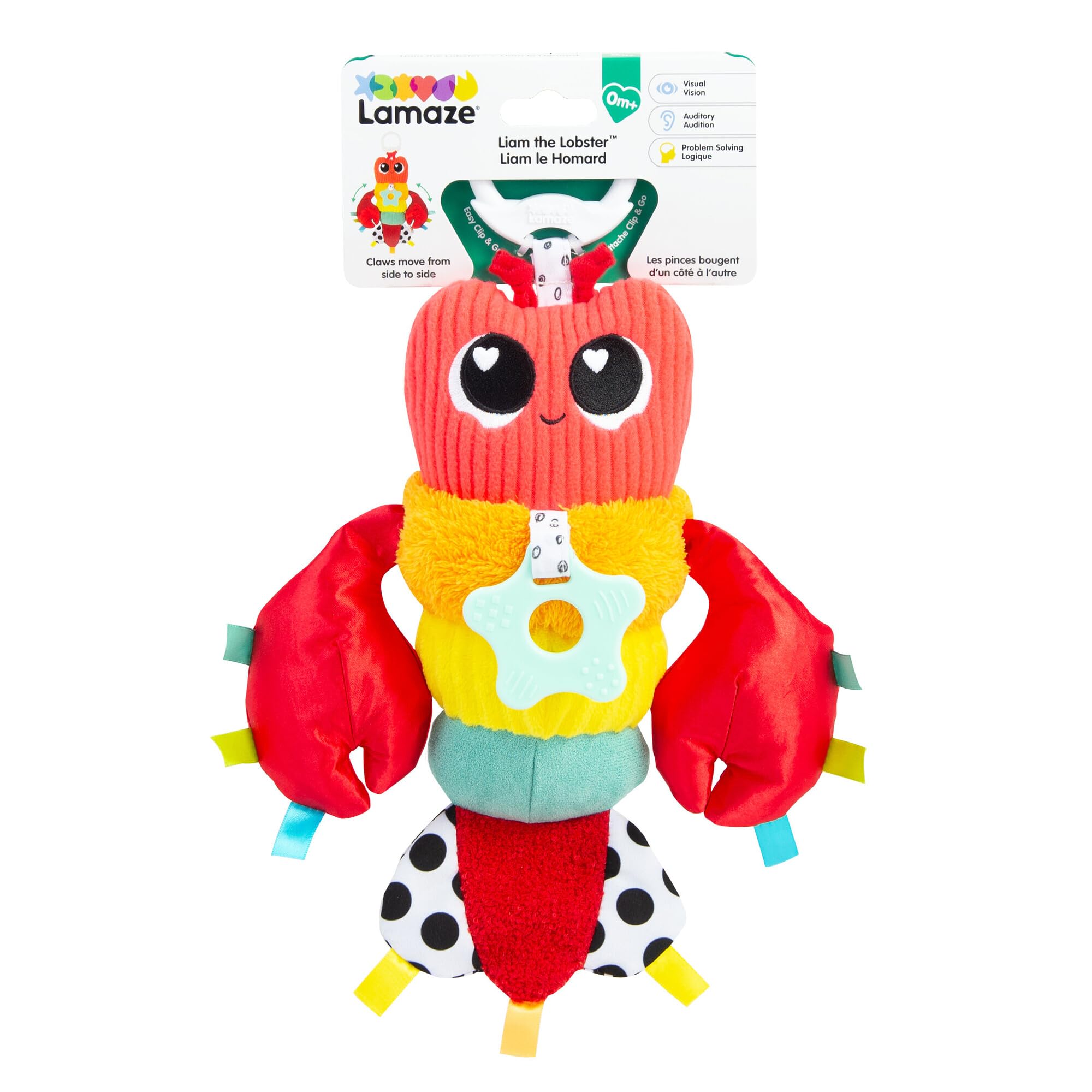 LAMAZE Liam The Lobster Clip & Go Sensory Toy | Textured | Ages 26-52 Months 8