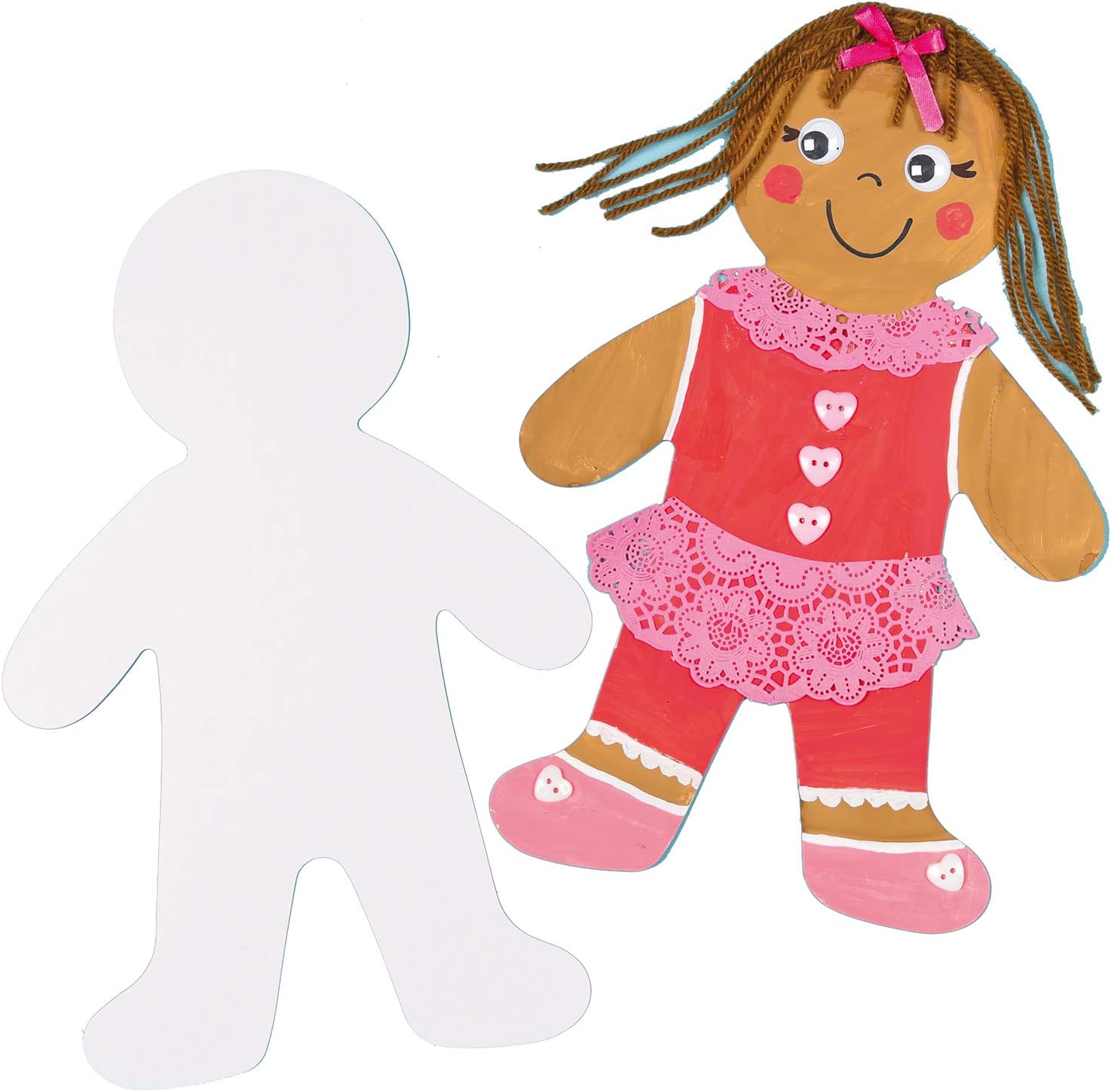Baker Ross EK526 Large Person Card Shapes - Pack of 12 for Kids Arts and Crafts, 30cm White Cut-Outs 1