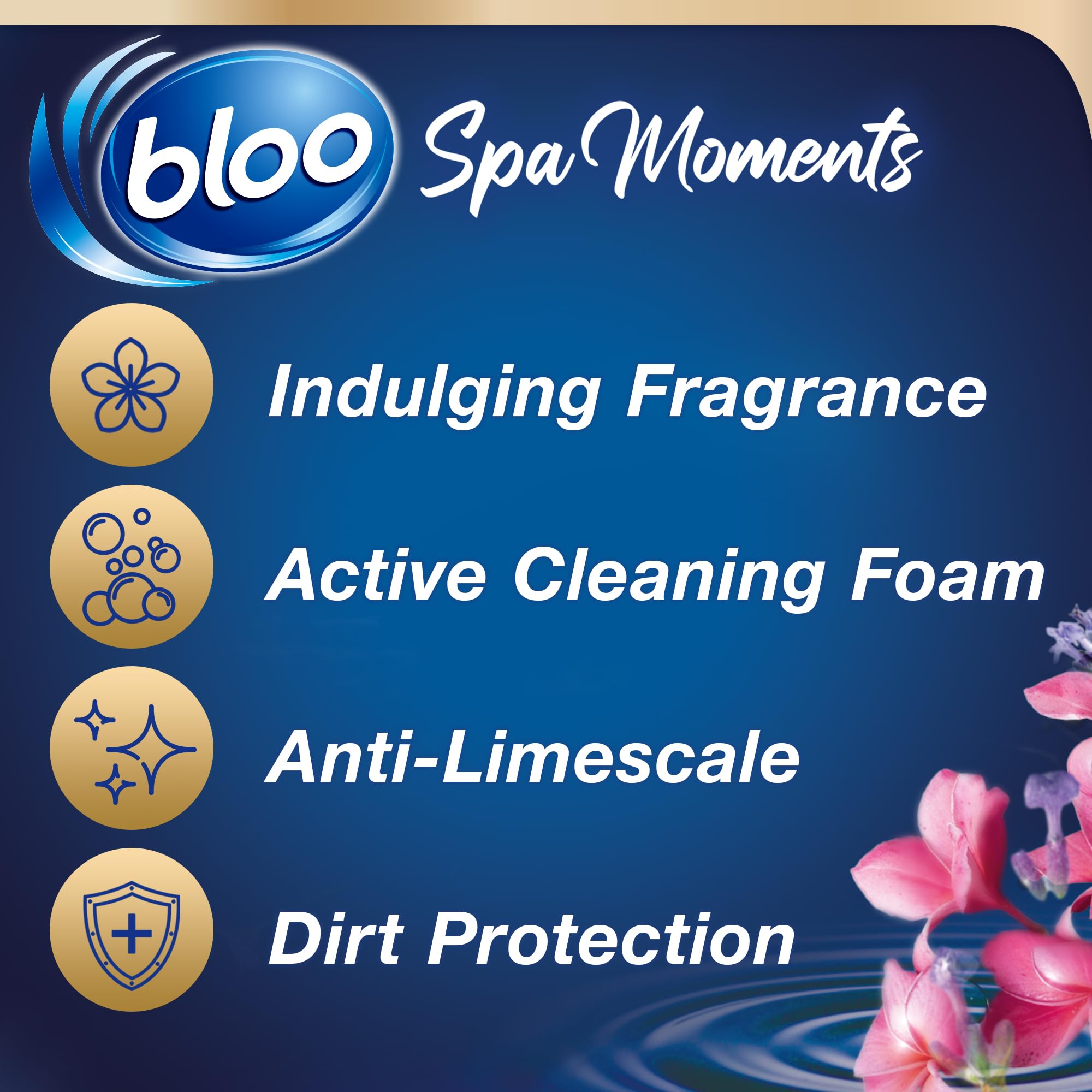 Bloo Spa Moments Harmony Toilet Rim Block Cleaner | 4-Function Formula | Prevents Limescale | 50g 3