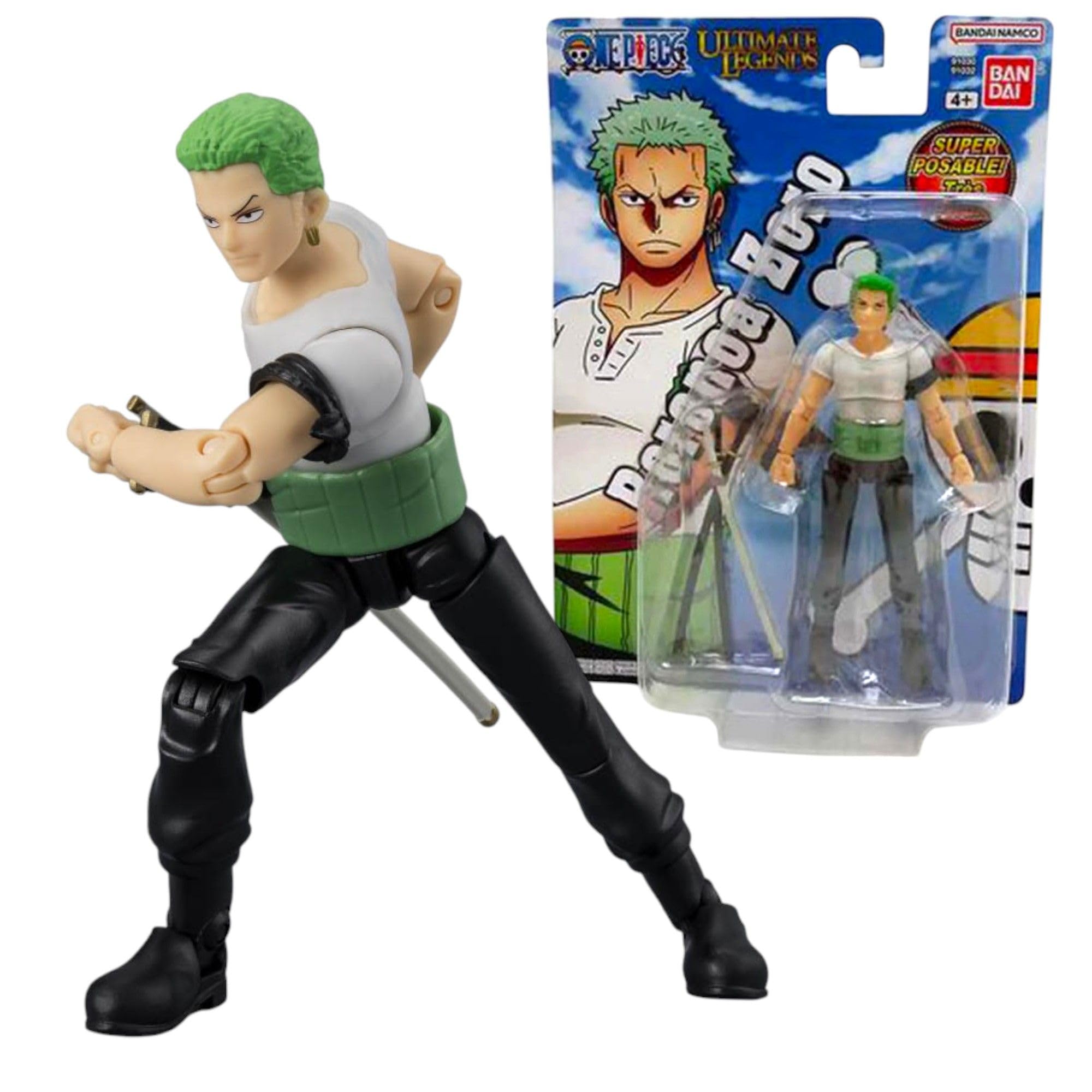 BANDAI Ultimate Legends Zoro Action Figure - 12.5cm Posable Anime Figure with 3 Swords