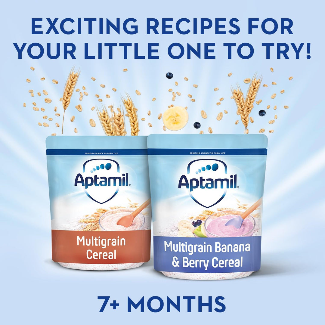 Aptamil Multigrain Banana & Berry Porridge Baby Food Cereal, 7+ Months, 200g