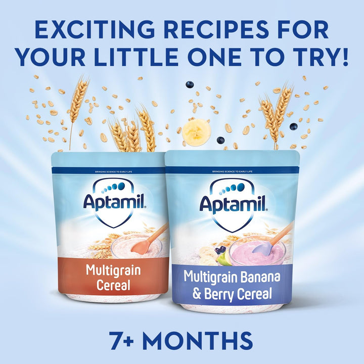 Aptamil Multigrain Banana & Berry Porridge Baby Food Cereal, 7+ Months, 200g