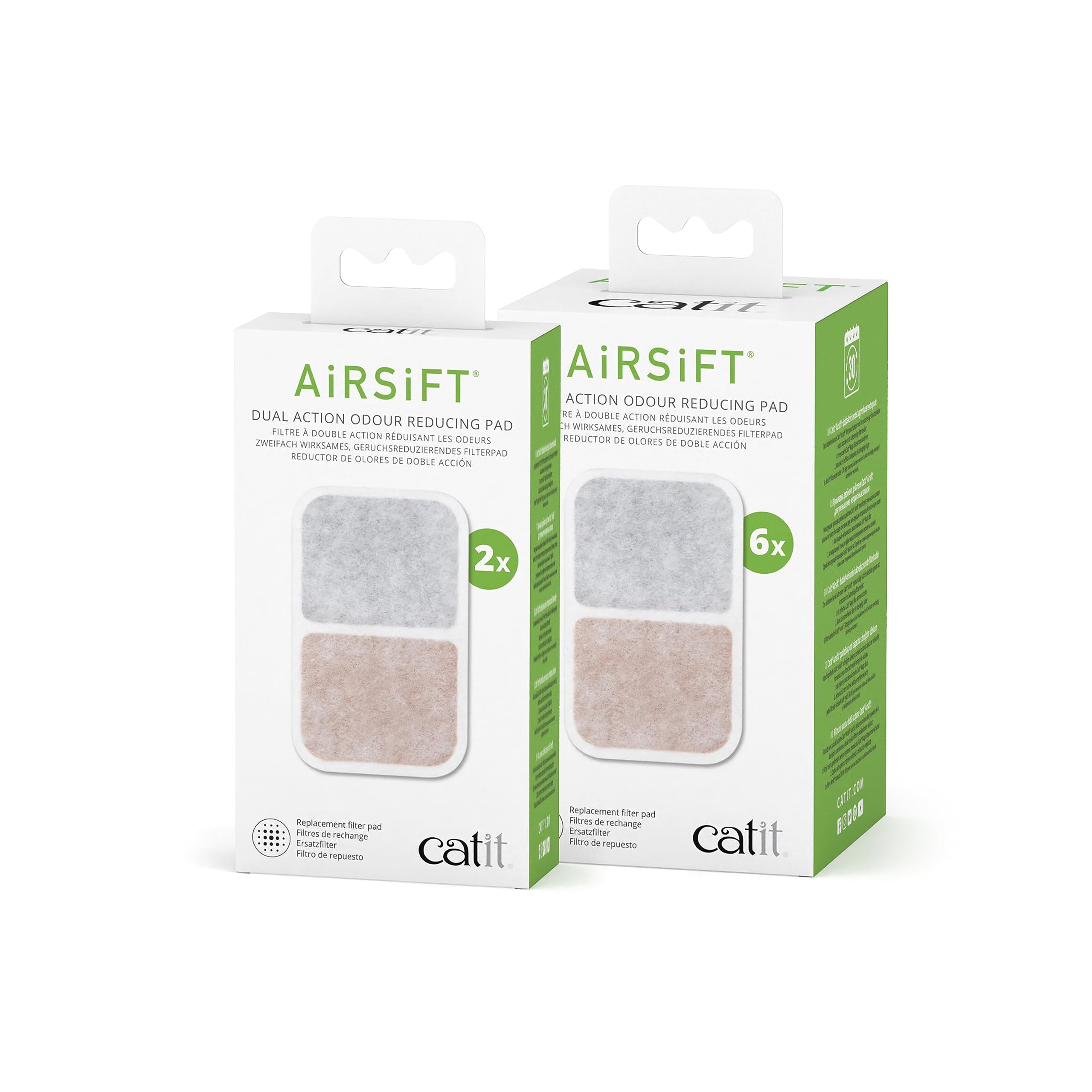 Catit AirSift Dual Action Odor Reducing Filter Pad | Unscented | White | 6 Count Pack 5