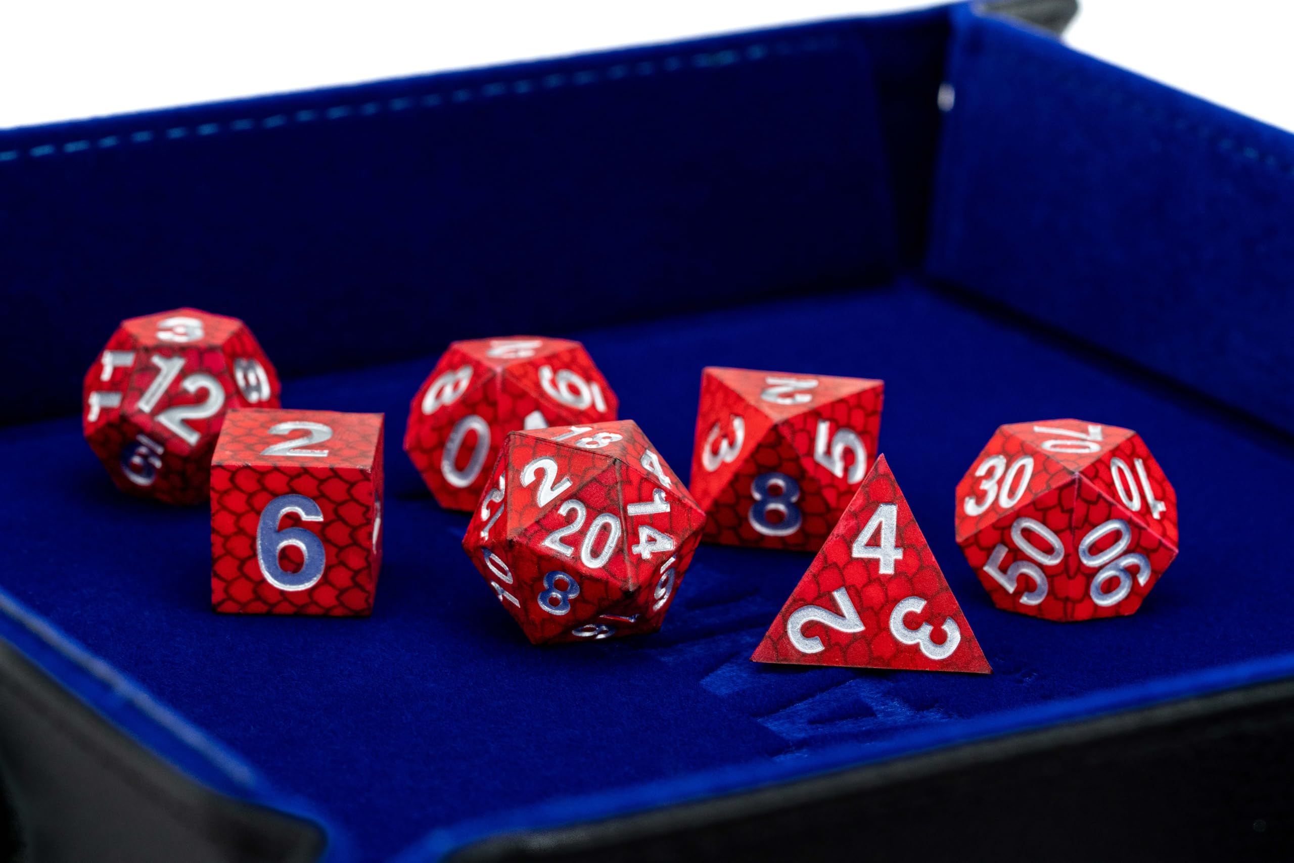 Metallic Dice Games FanRoll Dragon Storm Silicone Dice Set - 7 Pieces | Red Dragon Scales 3