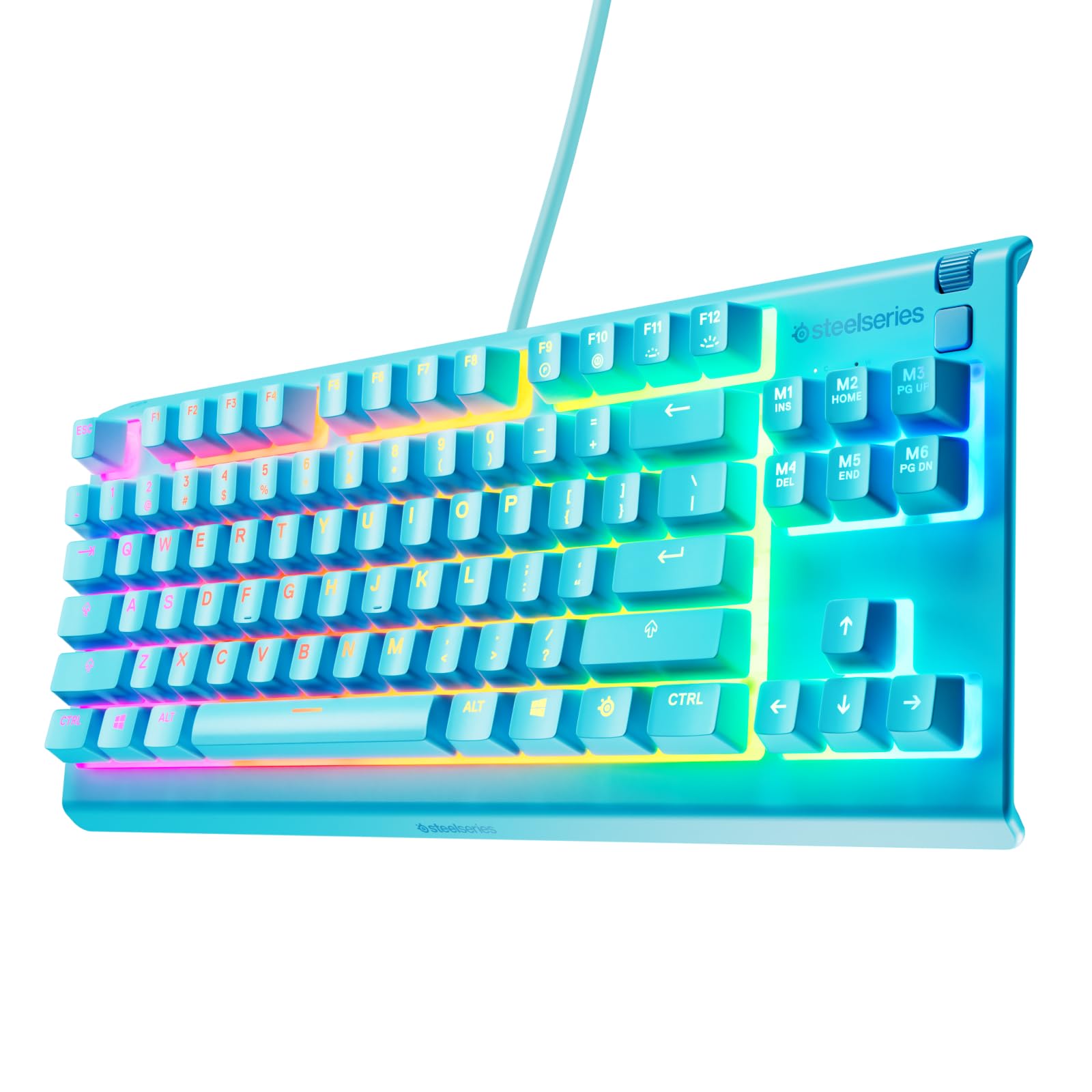 SteelSeries Apex 3 TKL Gaming Keyboard - Tenkeyless, Aqua, RGB Illumination | USB 1