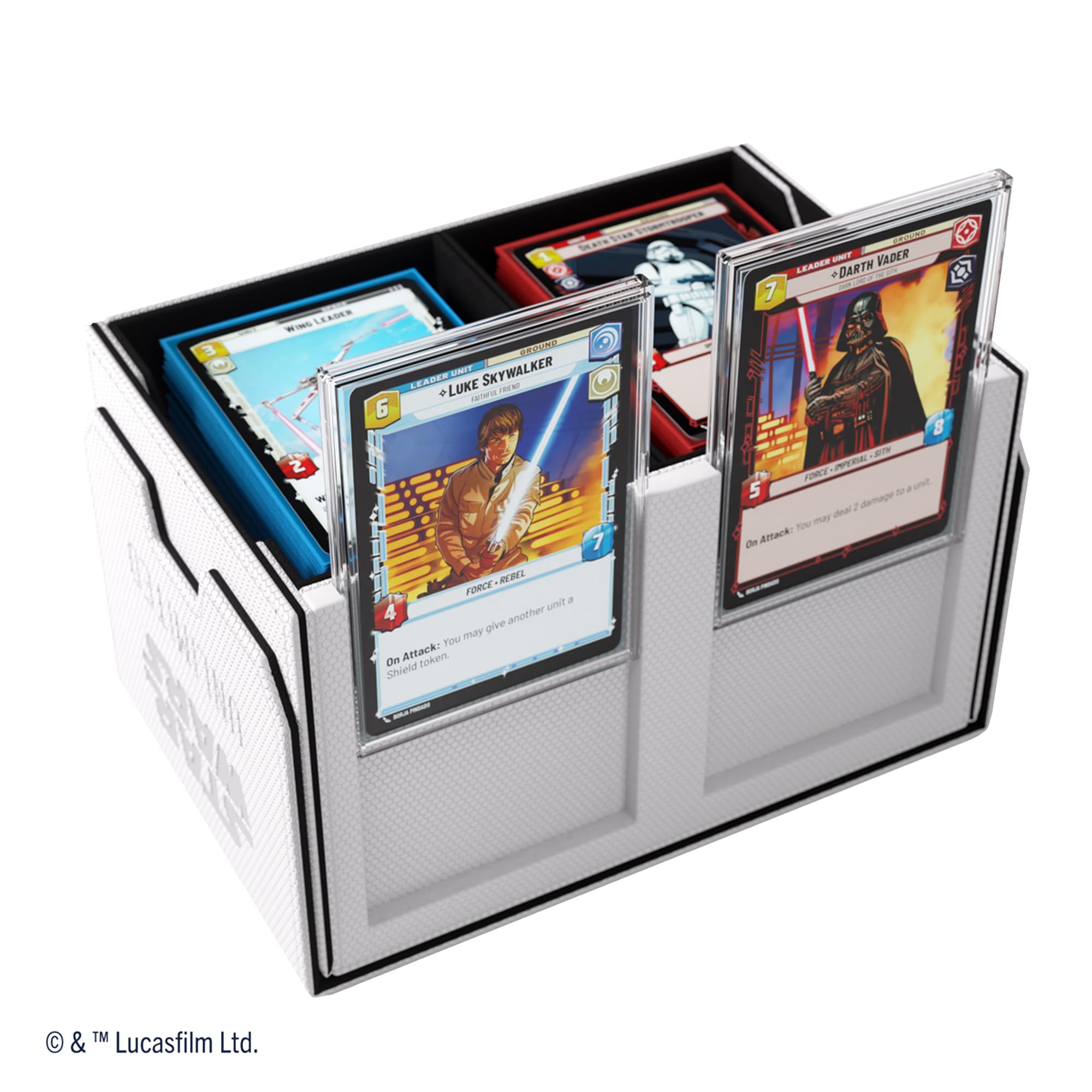 Gamegenic Star Wars Unlimited Double Deck Pod - White/Black | Holds 2 Double-Sleeved Decks 3