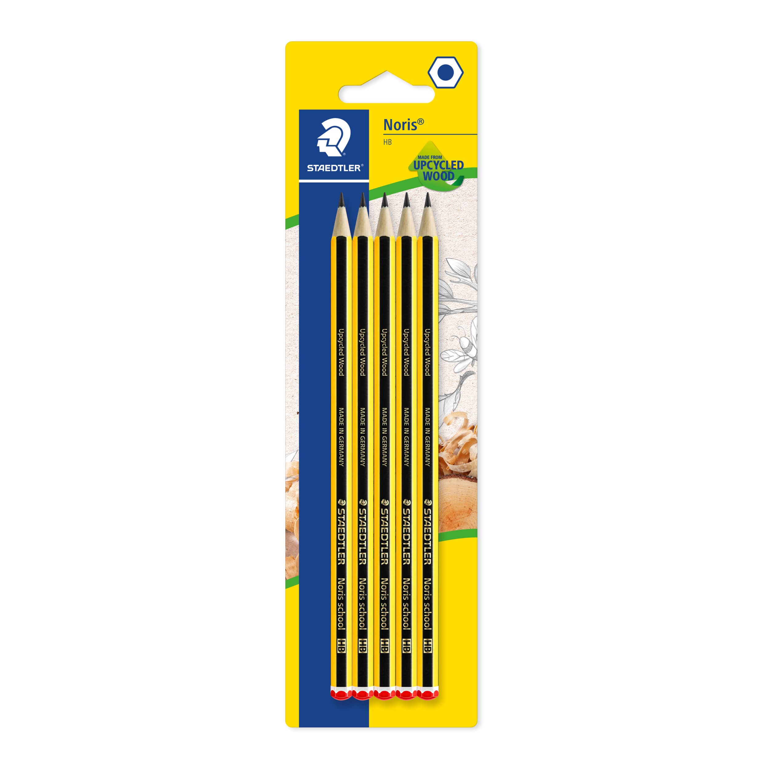 STAEDTLER Noris School Graphite Pencils 121-2 BK5D - HB Hardness, Break-Resistant Lead | Pack of 5