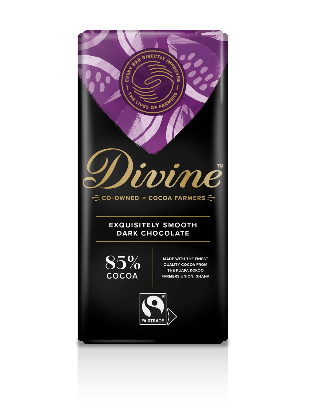 Divine - 85% Cocoa Dark Chocolate Bar (90 g, Pack of 15)