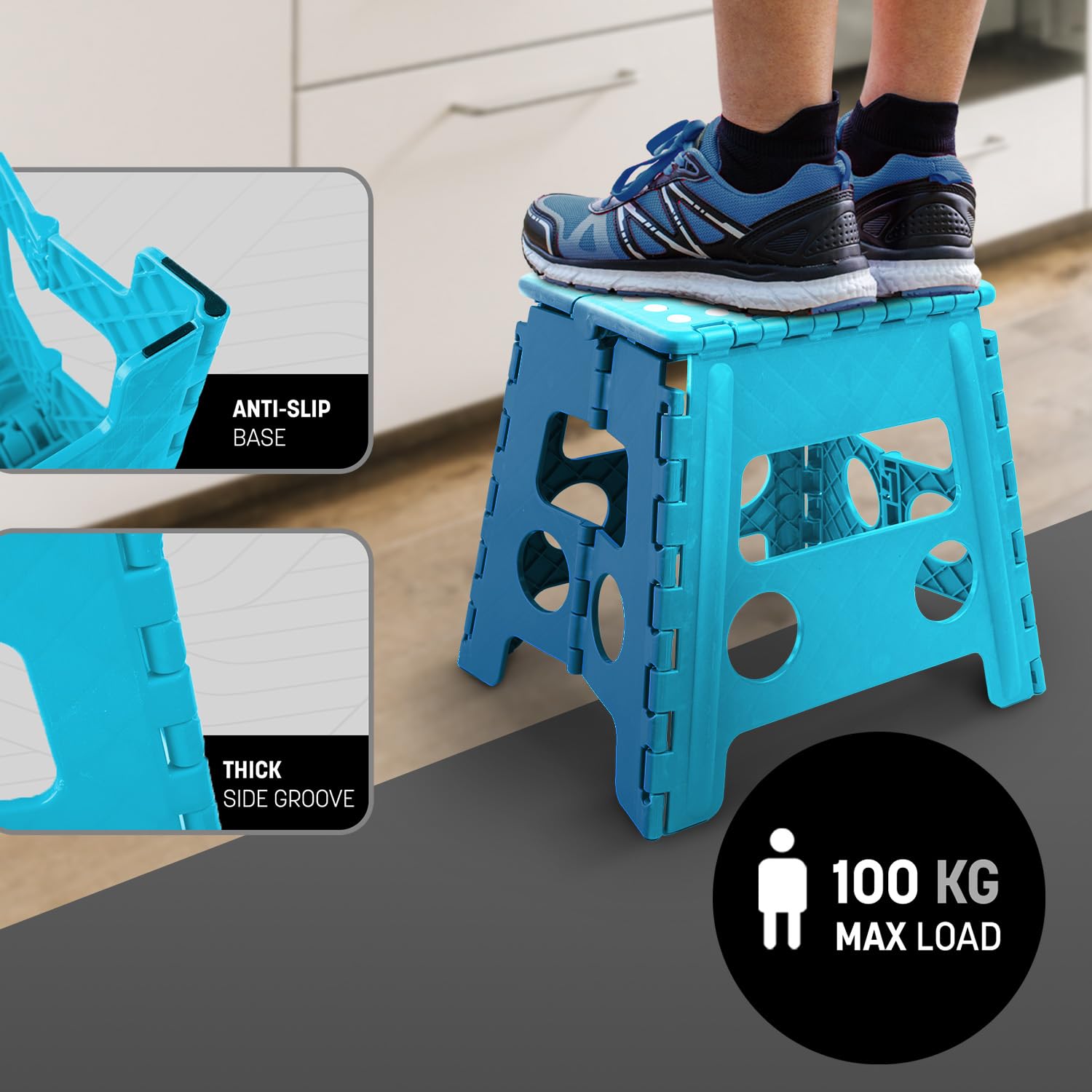 KEPLIN 13 Inch Heavy Duty Folding Step Stool | Non-Slip Foldable Footstool 5