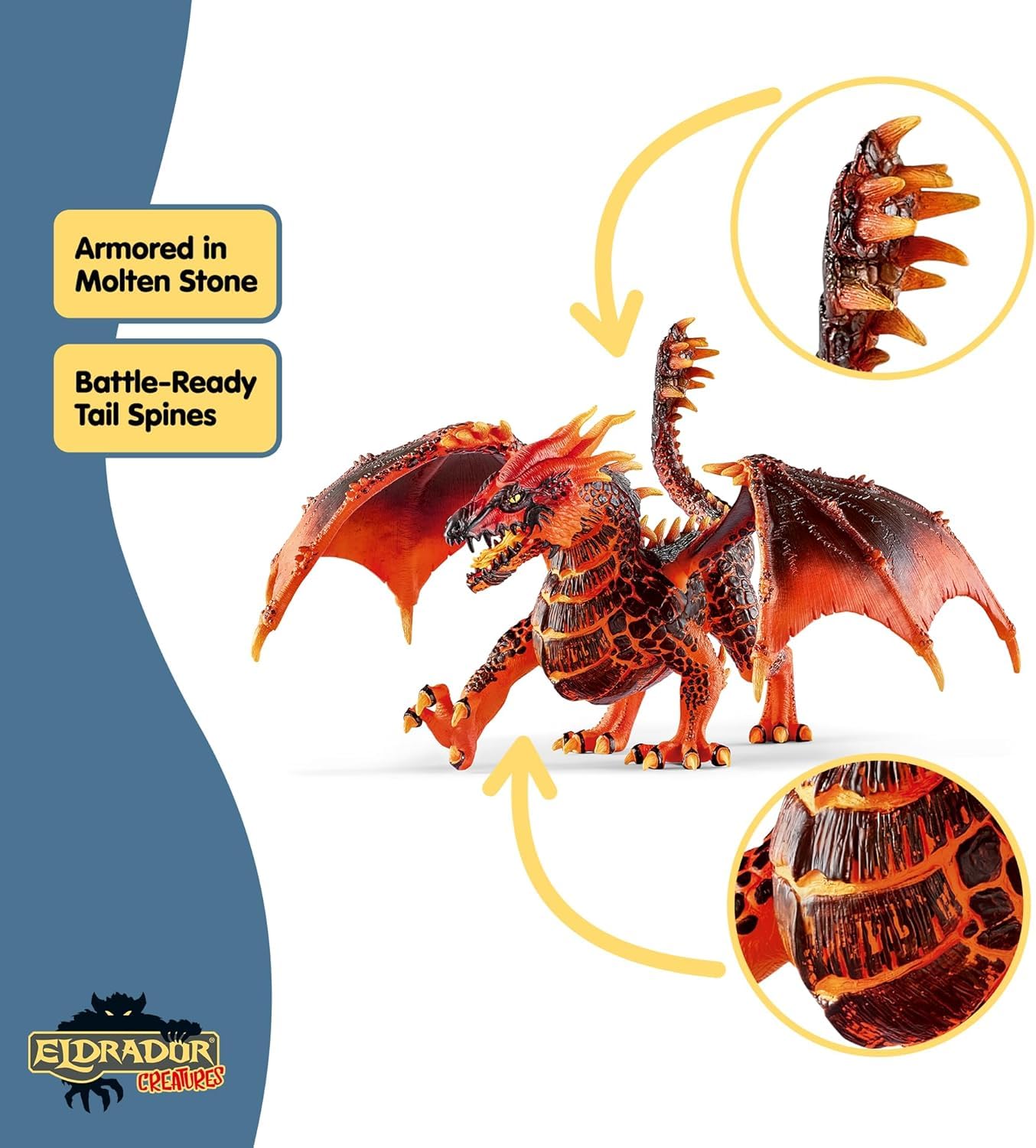 Schleich Eldrador Creatures Lava Dragon Toy - Movable Wings, Ages 7+ | 70138 7