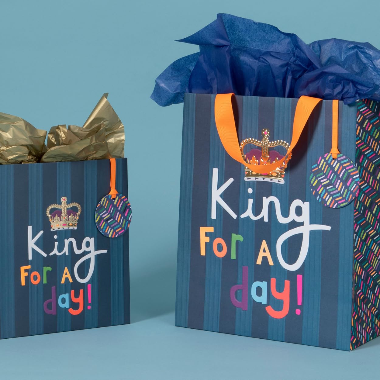 Glick Luxury Large Gift Bag 'King for a Day' | Father's Day Theme | 260x315x135mm 5