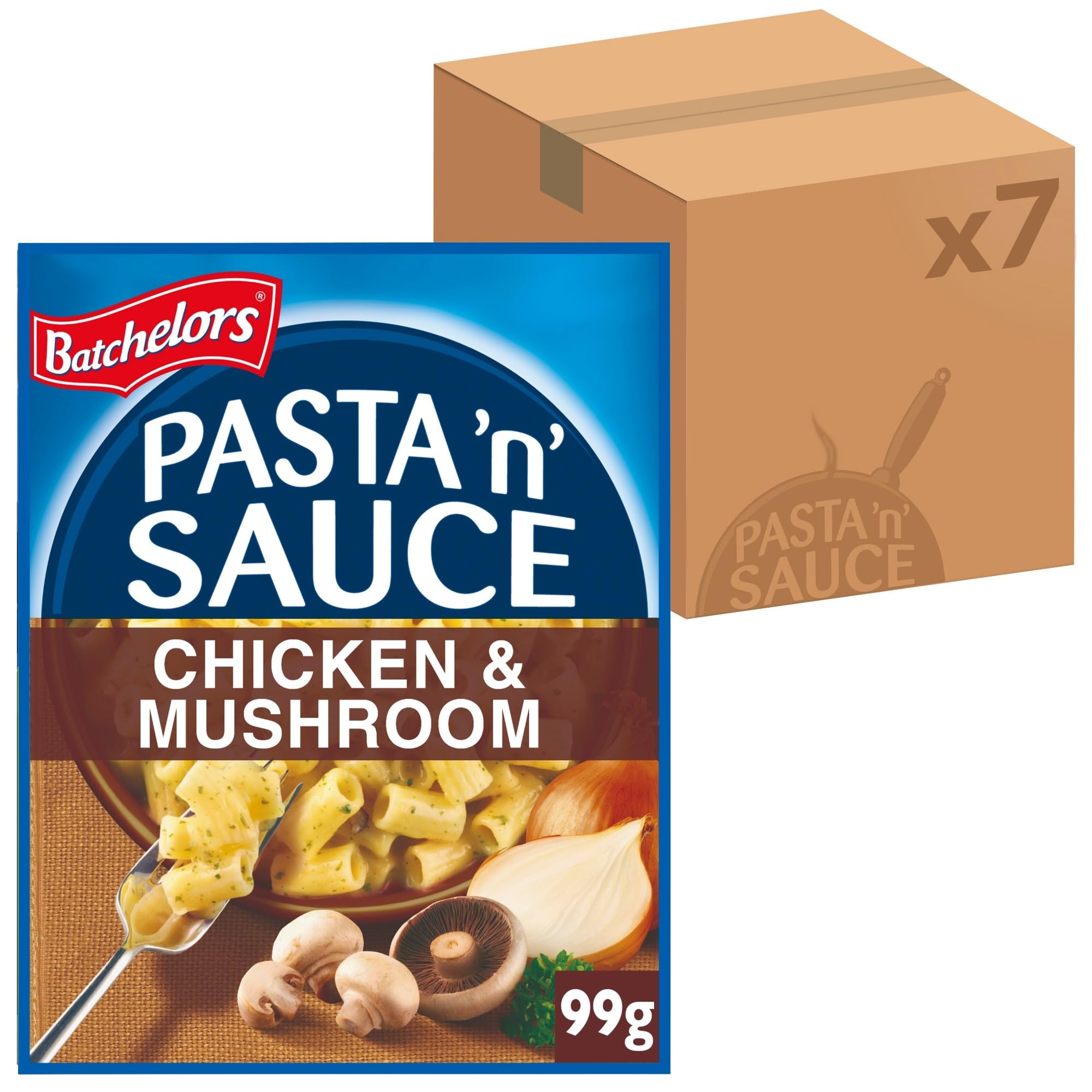 Batchelors Pasta 'n' Sauce Chicken & Mushroom Pasta Ready Meal, 99 g Packet (Pack of 7)