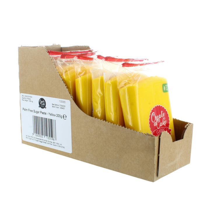 Create A Cake - Ready to Roll Icing Yellow Fondant Icing Palm Free Sugar Paste 1.6kg