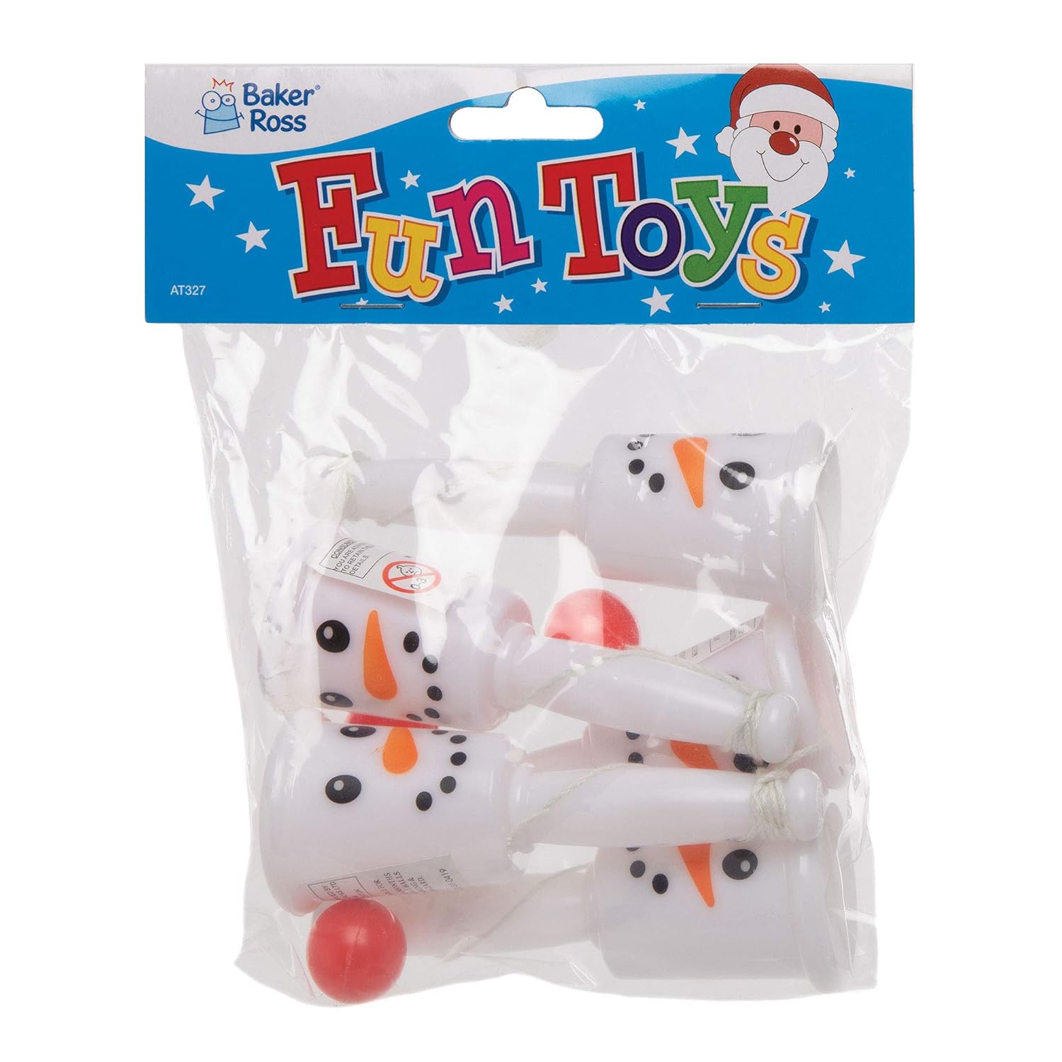 Baker Ross Snowman Click and Catch Game - Festive Swing Ball Toy for Kids 4