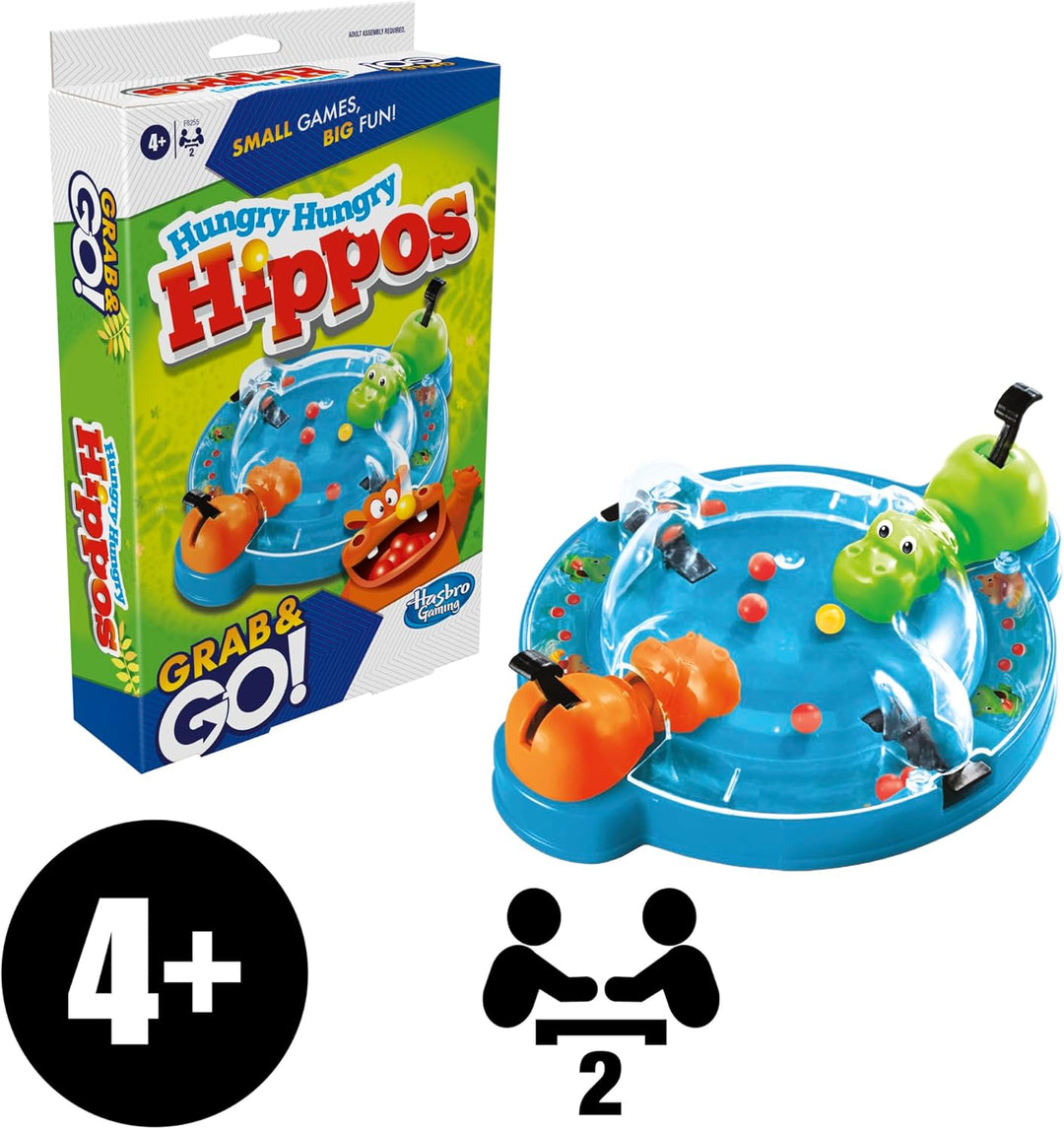 Hasbro Gaming Hungry Hungry Hippos Grab and Go Travel Game for 2 Players