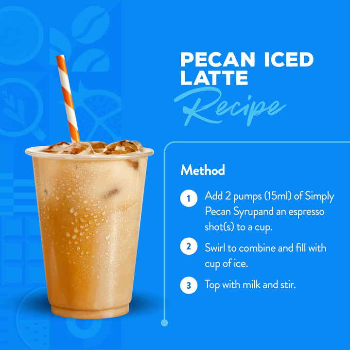 Simply Pecan Syrup, Vegan, Halal & Nut Free Flavoured Syrup for Coffee, Hot and Cold Drinks