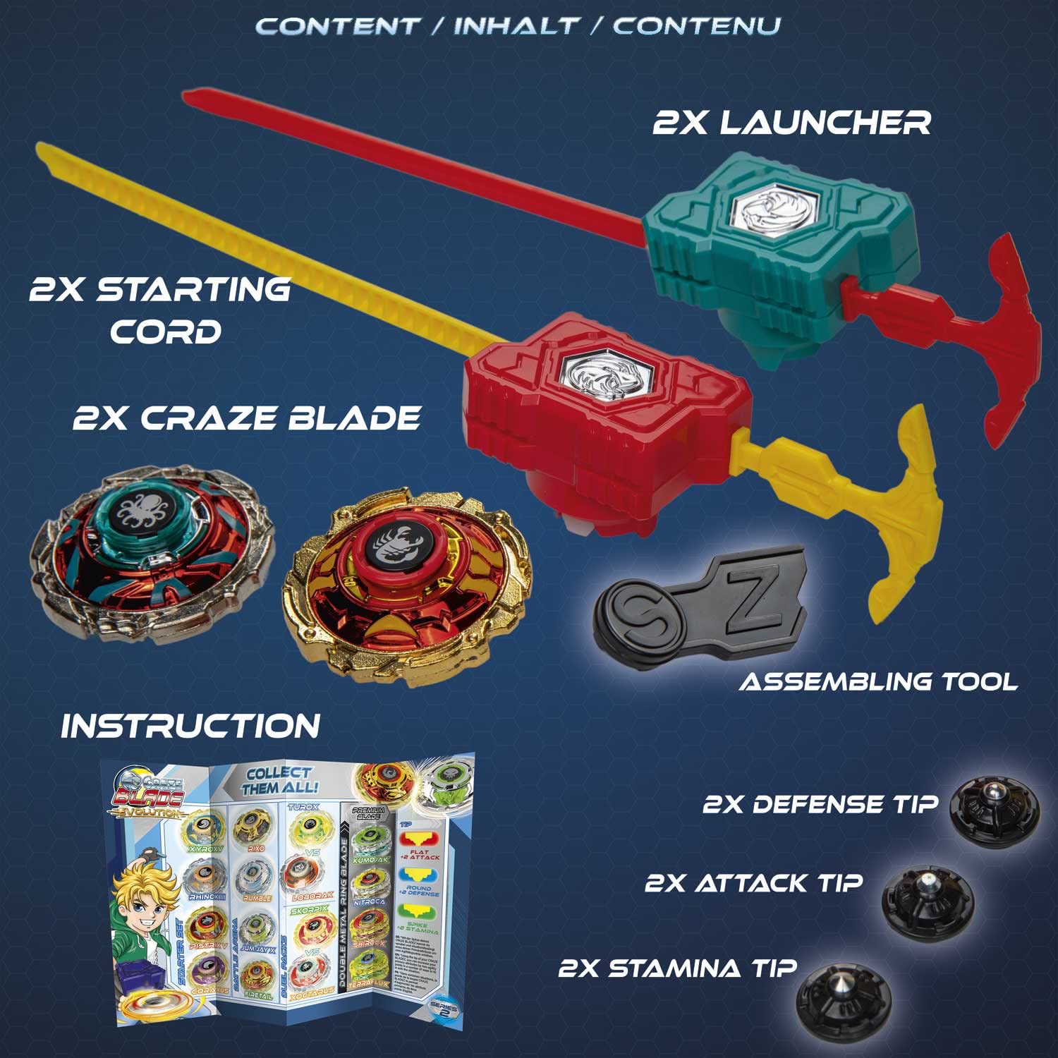 CRAZE BLADEZ Skorpix Xoctarus Evolution Spinning Top Set - Metal Fusion Blades | Ages 3+