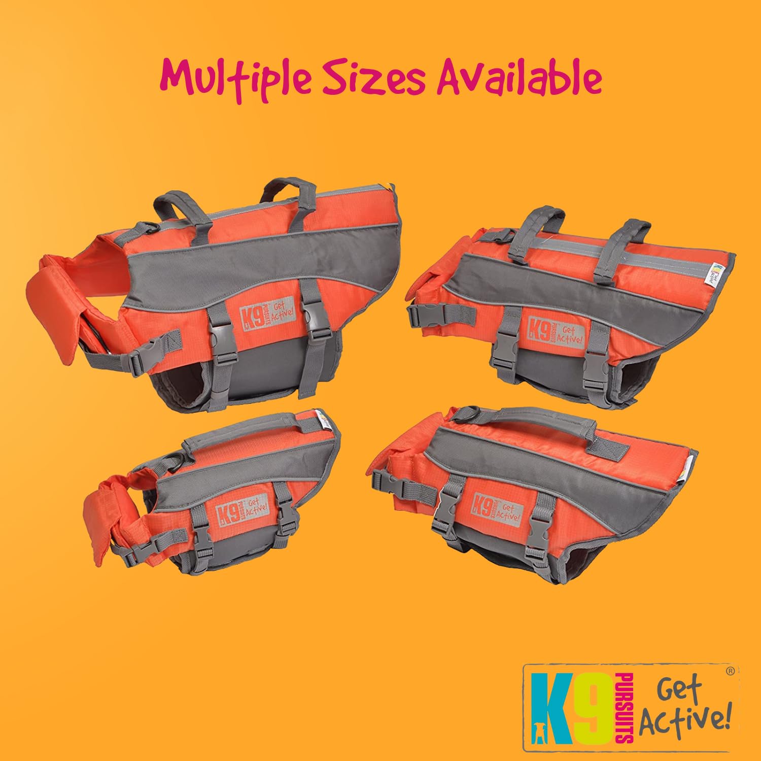 K9 Pursuits High Visibility Life Jacket - Orange, Small | Fits 7-14 kg Dogs | Neoprene 3