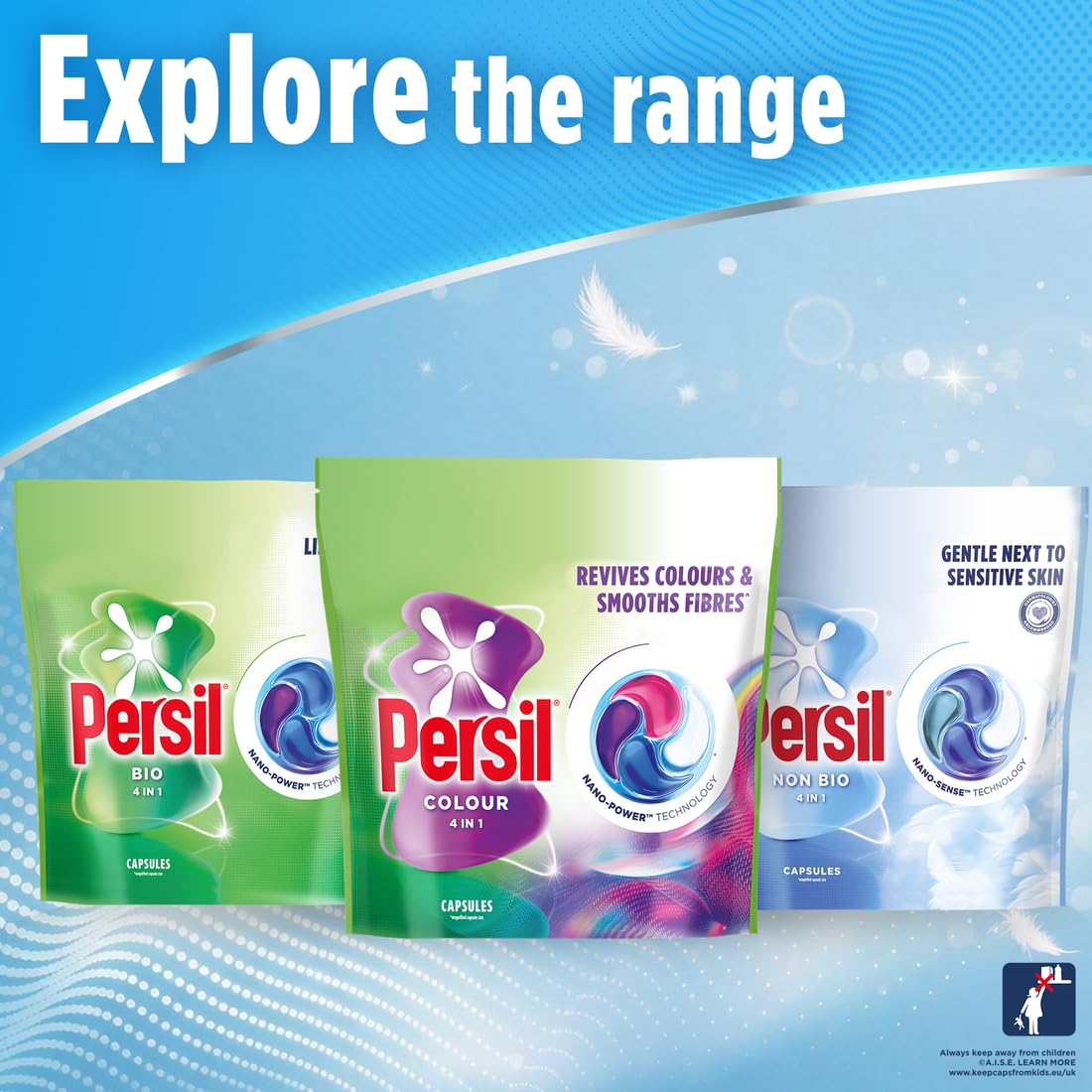 Persil Sensitive 4-in-1 Laundry Capsules - 50 Washes (Non Bio)