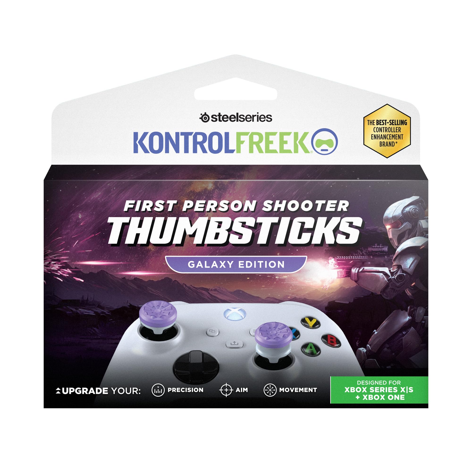 KontrolFreek FPS Freek Galaxy Purple Thumbstick Extenders for Xbox One & Xbox Series X/S 1