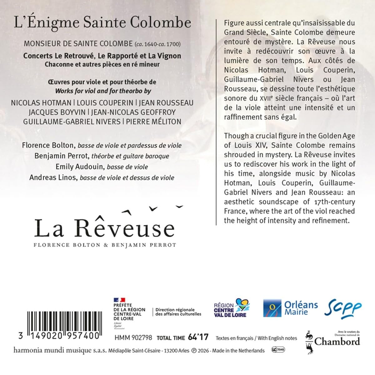 La Rêveuse - L'Énigme Sainte Colombe [CD]