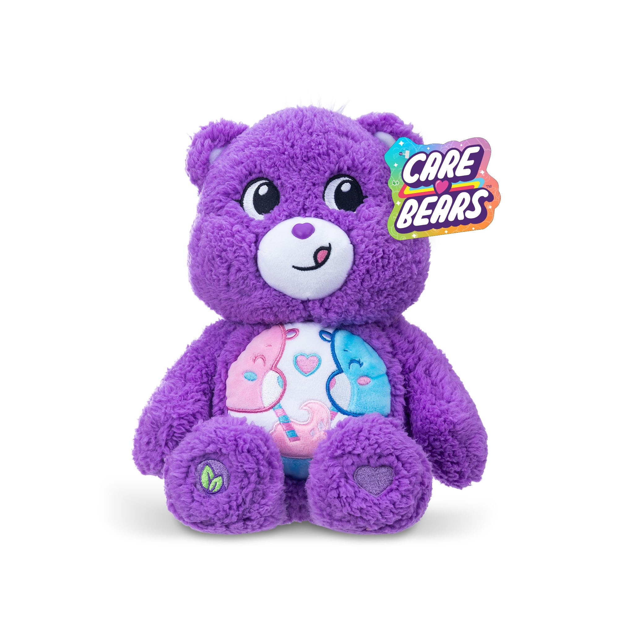 Care Bears Share Bear Cosy Collection Medium Plush - 35cm Soft Eco-Friendly Toy | Purple
