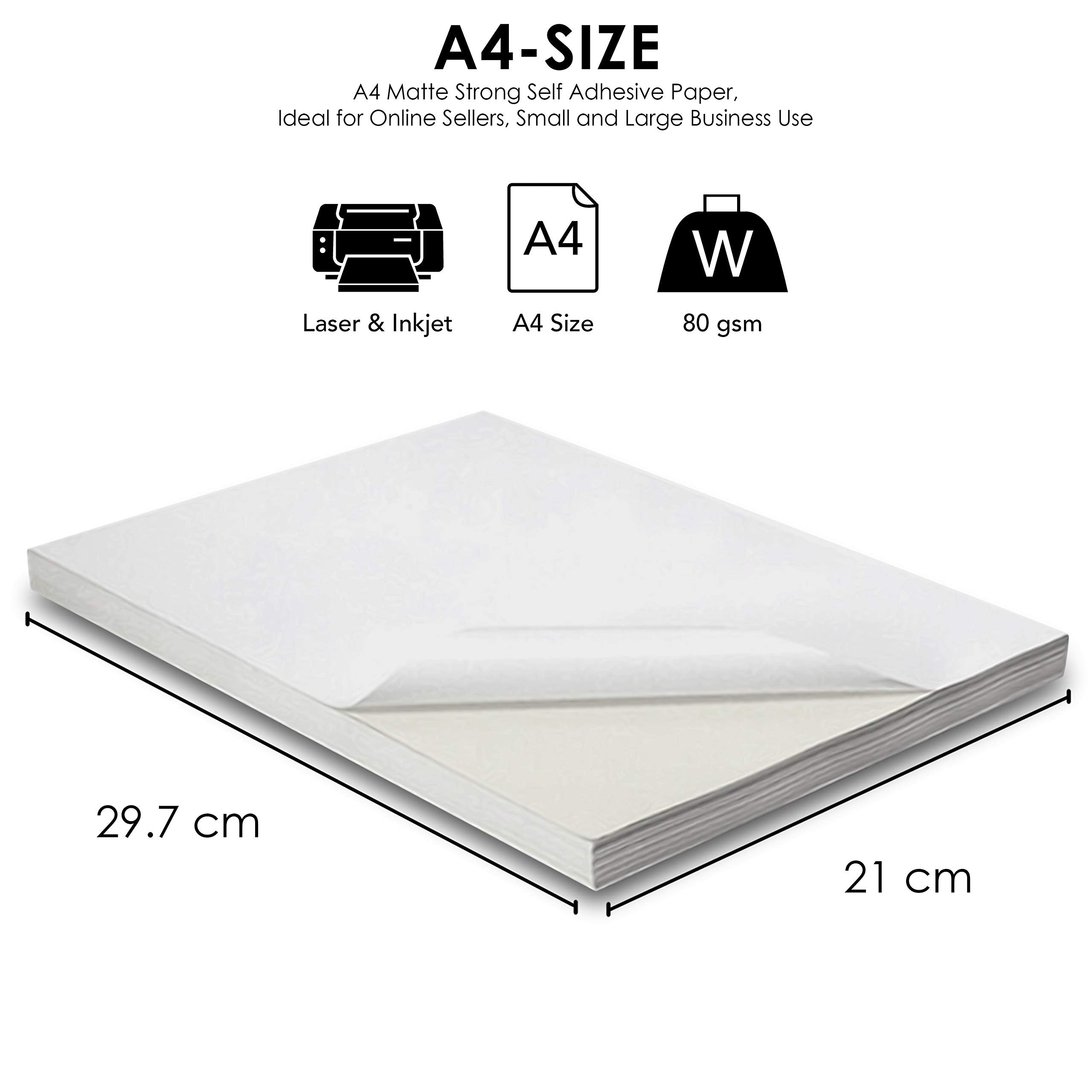 iSOUL Address Labels - 525 Total Labels | 21 Per A4 Sheet | Matte White Self-Adhesive 4