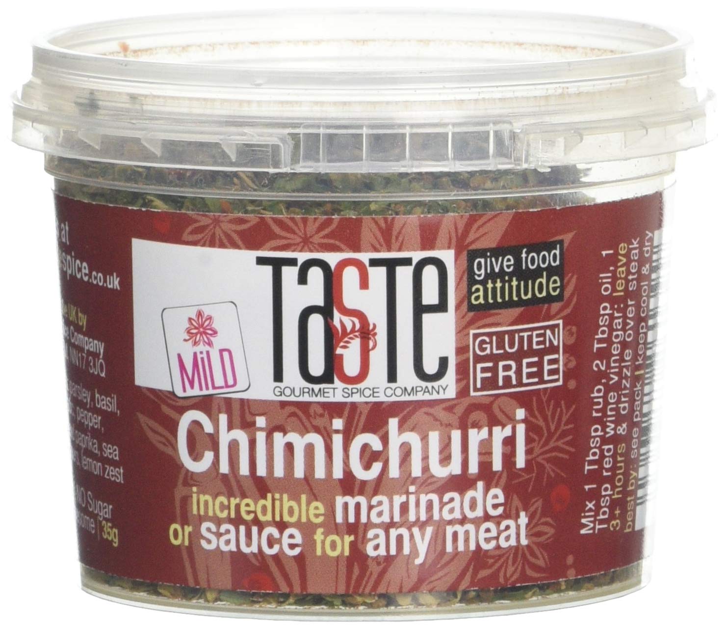 Gourmet Spice Company Mild Chimichurri Rub - Gluten-Free, Sugar-Free Seasoning | 35g 1