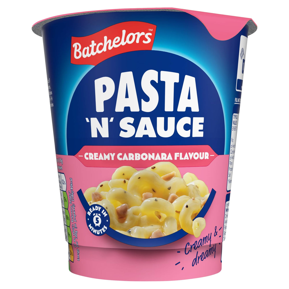 Batchelors Pasta 'n' Sauce Creamy Carbonara Ready Meal Pot - 65 g, Pack of 6