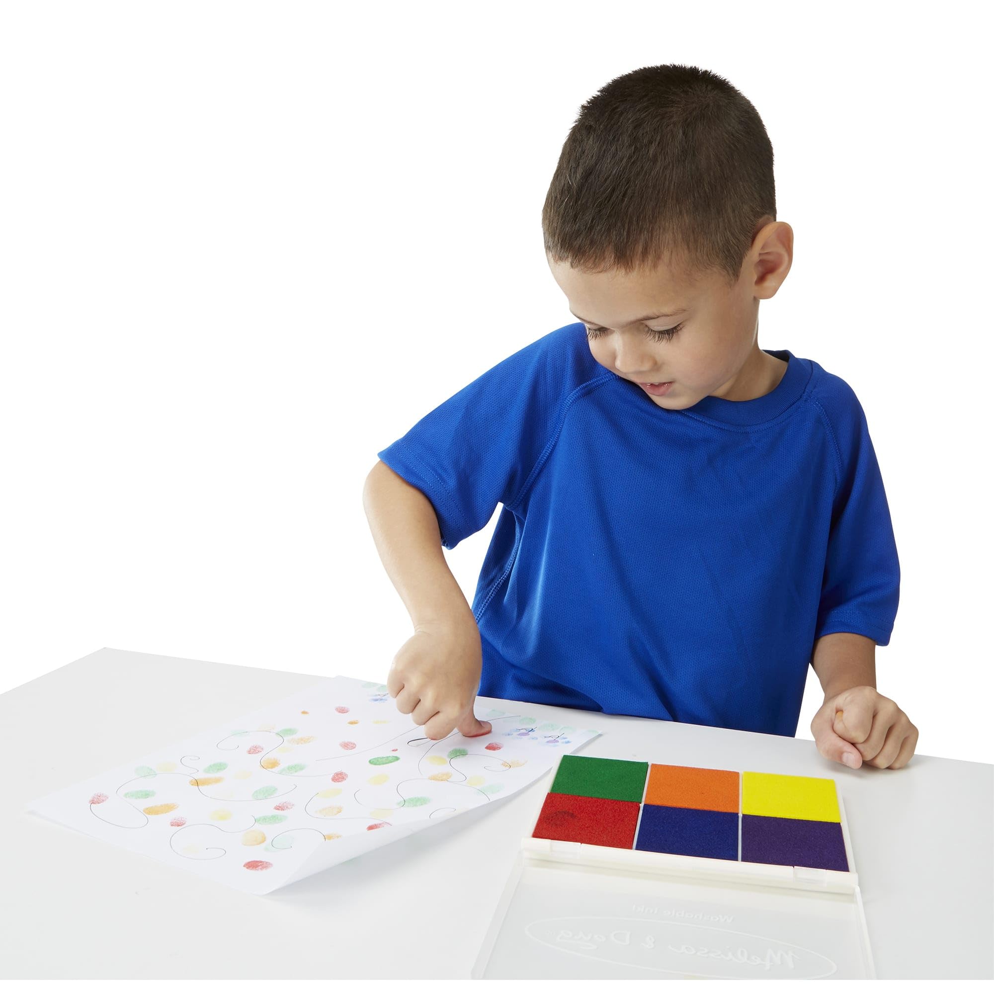 Melissa & Doug Rainbow Stamp Pad - 6 Washable Ink Colors for Kids Ages 3+ | Model 11637 9