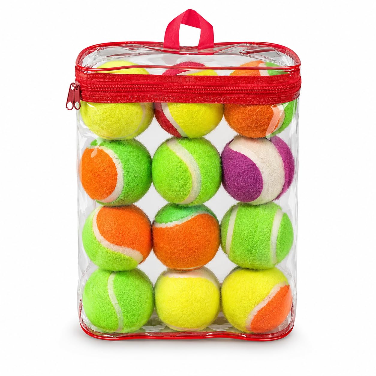 1ABOVE 12-Pack Multi-Colour Tennis Balls for Dogs - Lightweight Fetch Toy
