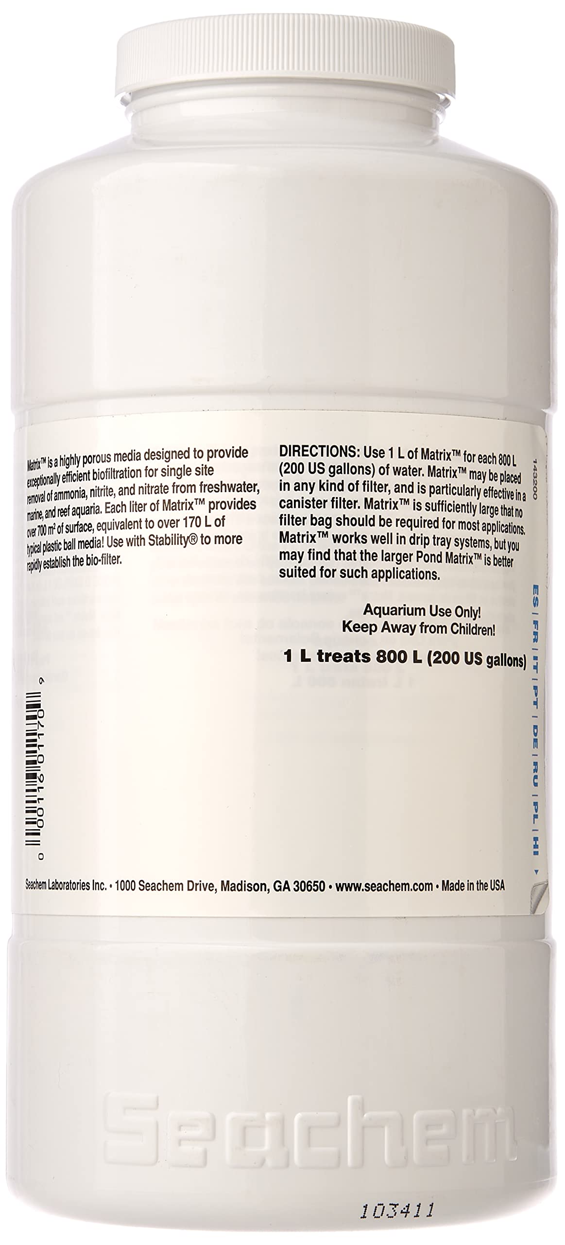 Seachem Matrix Bio Media - 1 Litre Aquarium Water Treatment