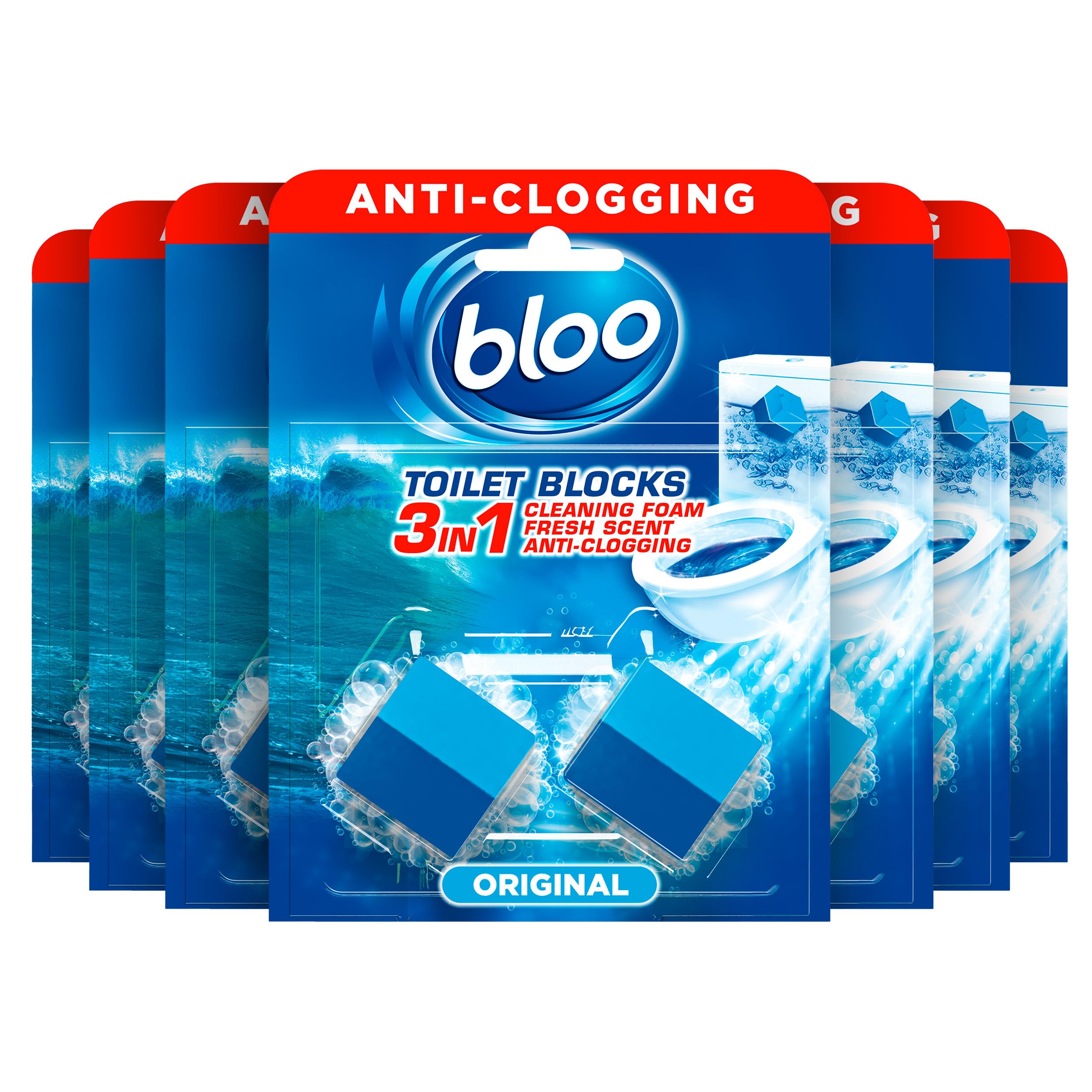 Bloo Toilet Blocks - Pack of 14 | Prevents Limescale | Original Scent | 700g 1