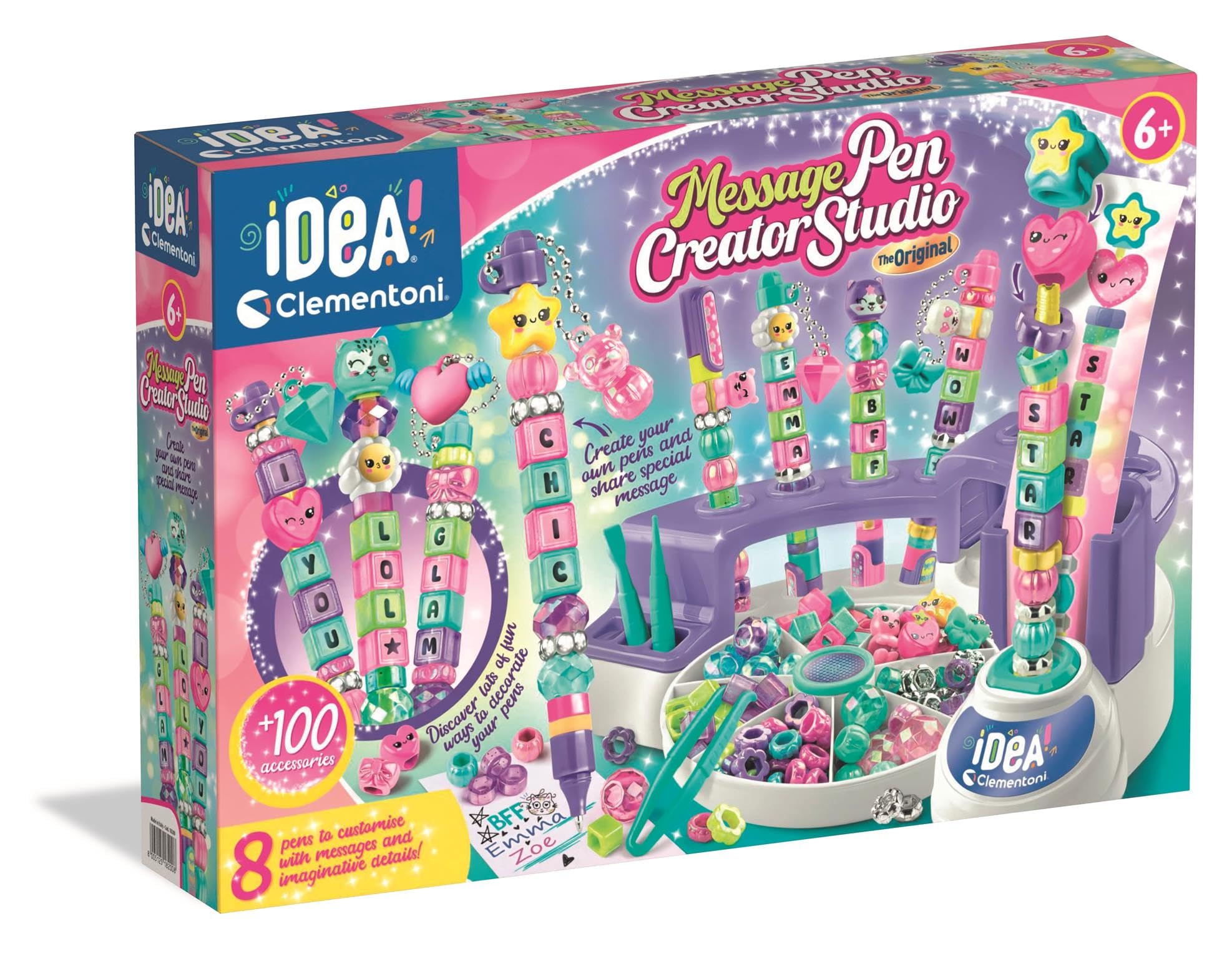 Clementoni The Message Pens - Customise Colourful Pens with Beads, Stickers & Letters | Ages 6+ 1