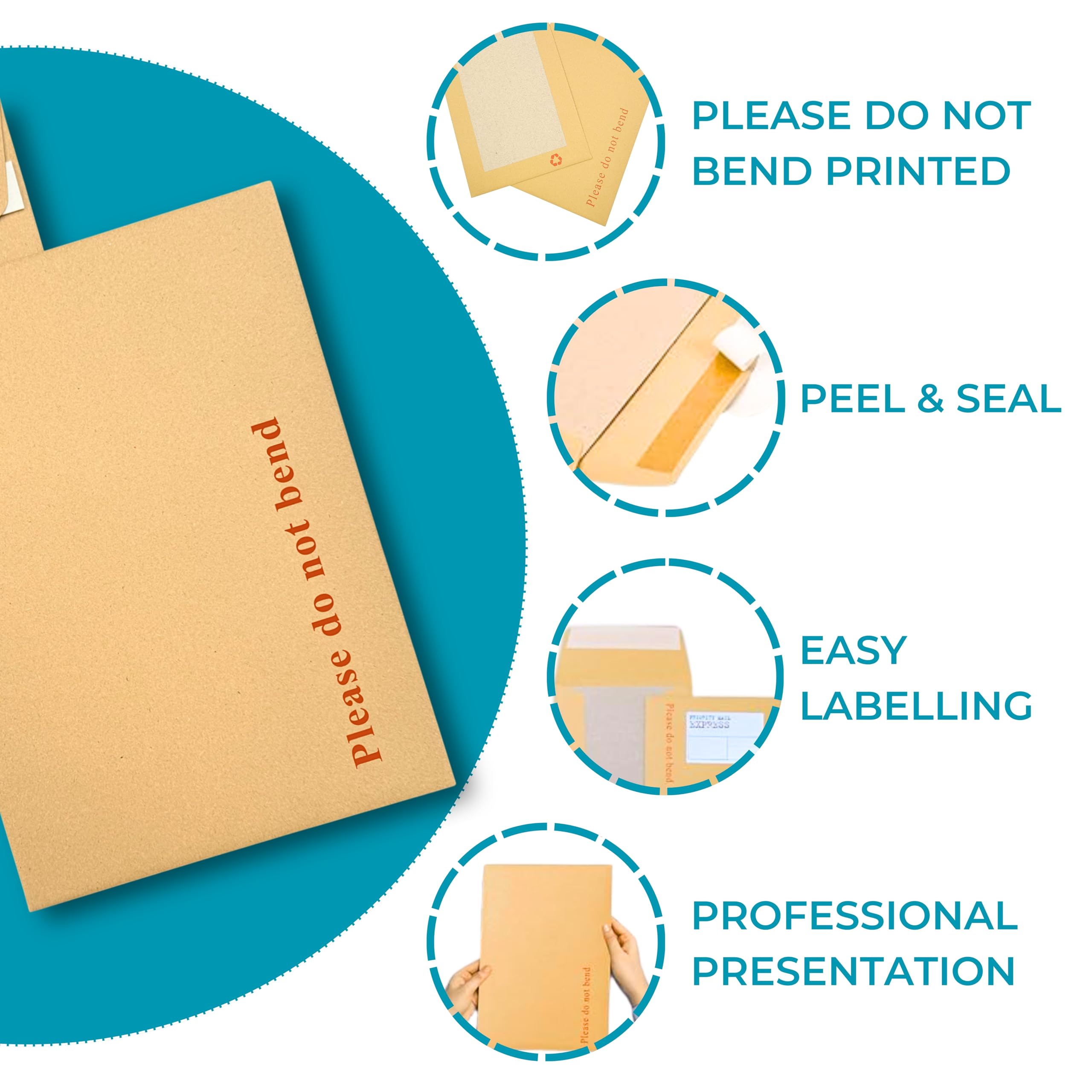 Double Dragon A5 Hard Board Backed Envelopes - 20 Pack | 229mm x 162mm | Self-Seal