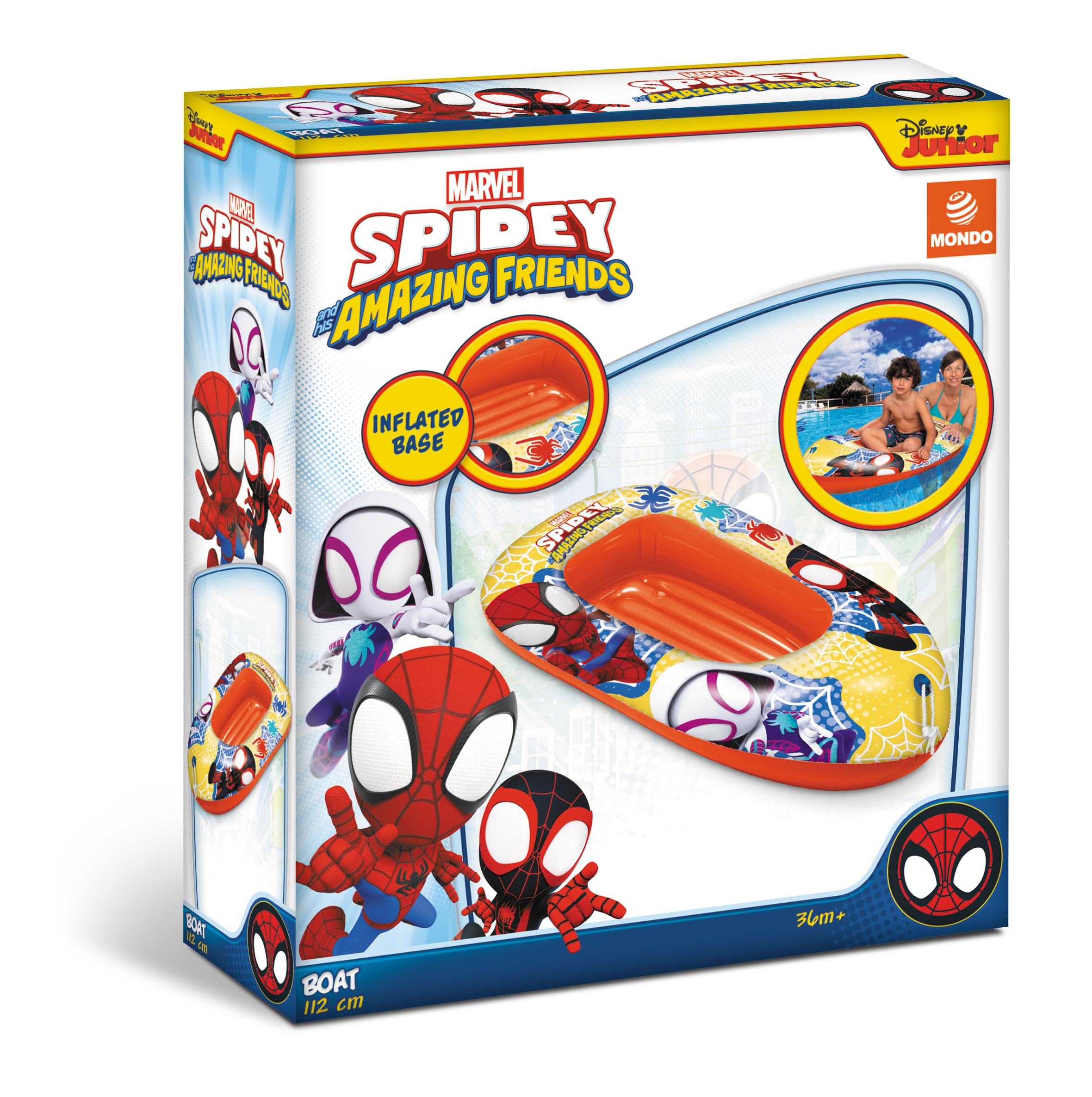 Mondo Marvel Spiderman Inflatable Boat - Ages 3+ | Multicoloured | PVC 2