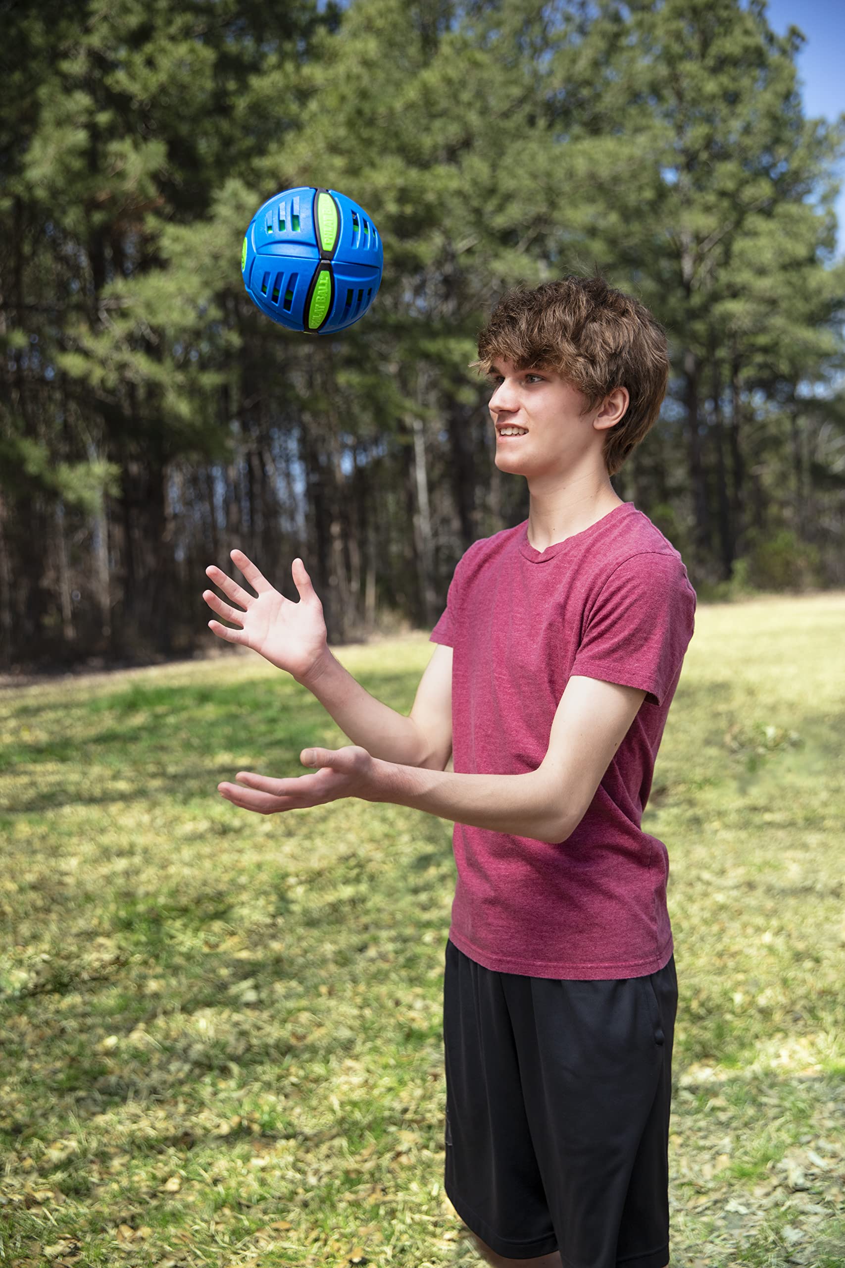 Phlat Ball Transforming Toy - Disc to Ball Action | Ages 5+ | Red Plastic 5