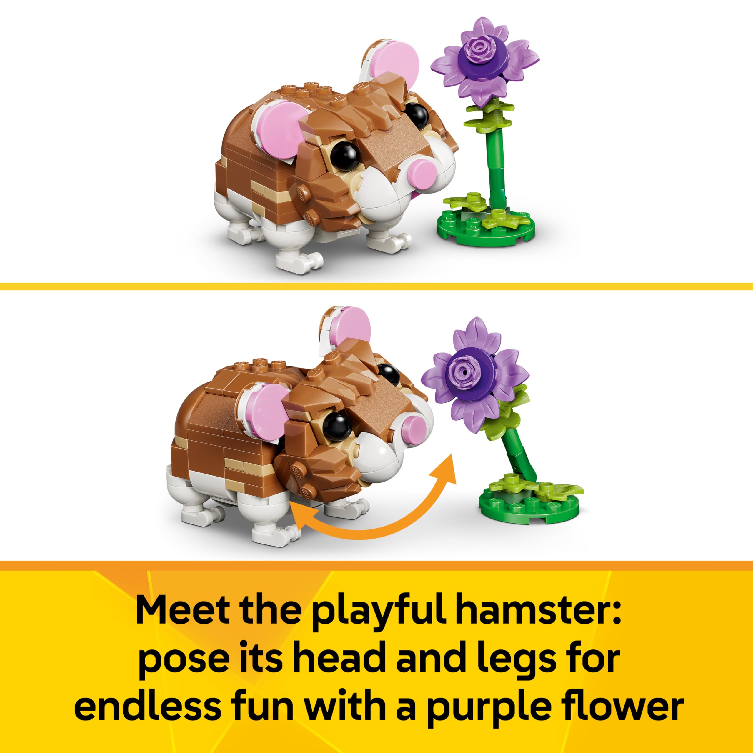 LEGO Creator 3in1 Cute Hamster with a Flower 31376 | Ages 7+ 5