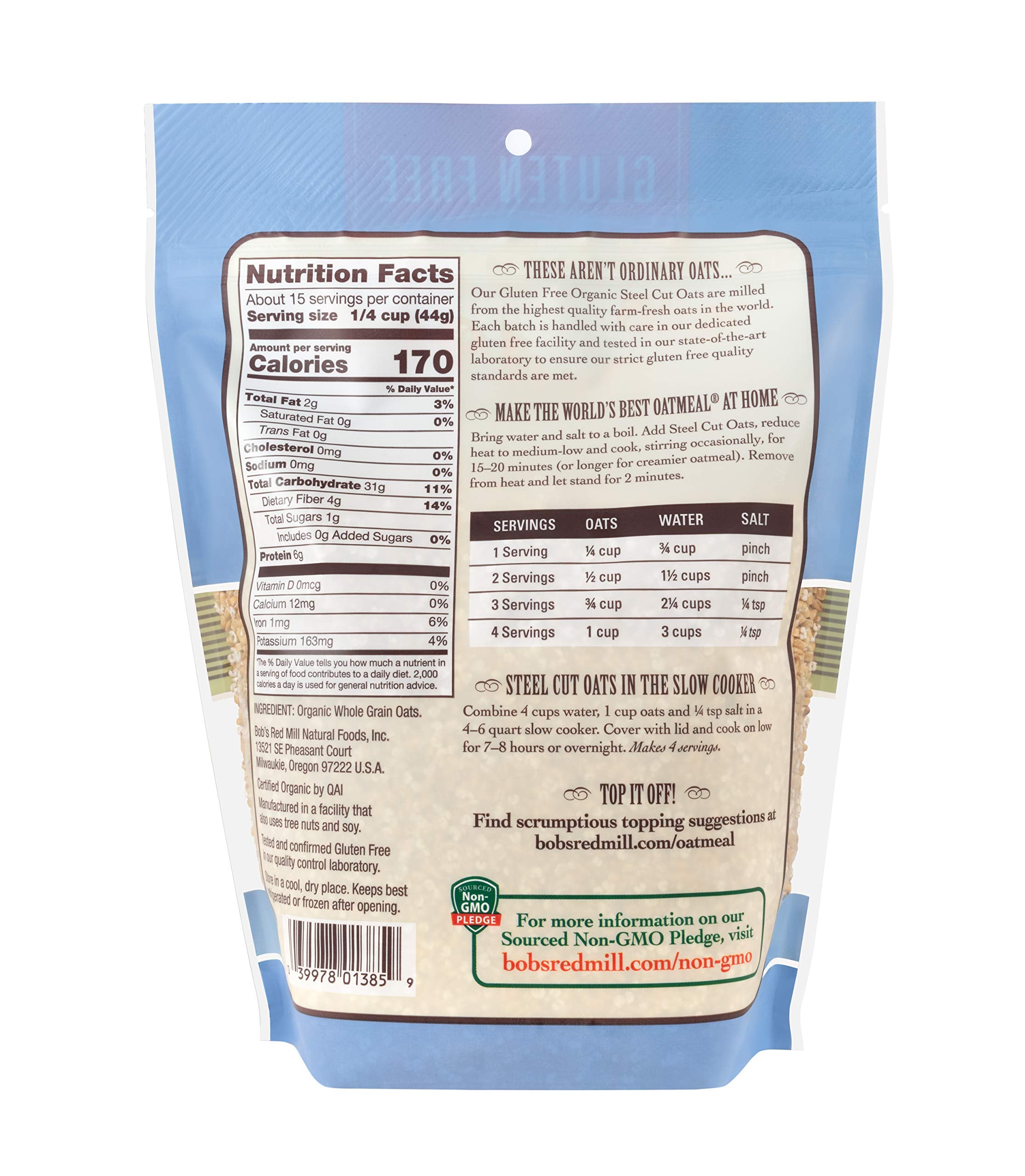 Bob's Red Mill - Gluten Free Organic Steel Cut Oats 680g 7