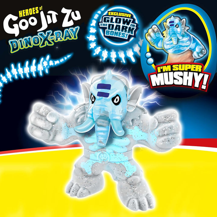 Heroes of Goo Jit Zu Dino X-Ray Ultra Rare Smashadon Hero Pack - Glow-in-the-Dark Bones, Squishy Dinosaur Action Figure for Kids