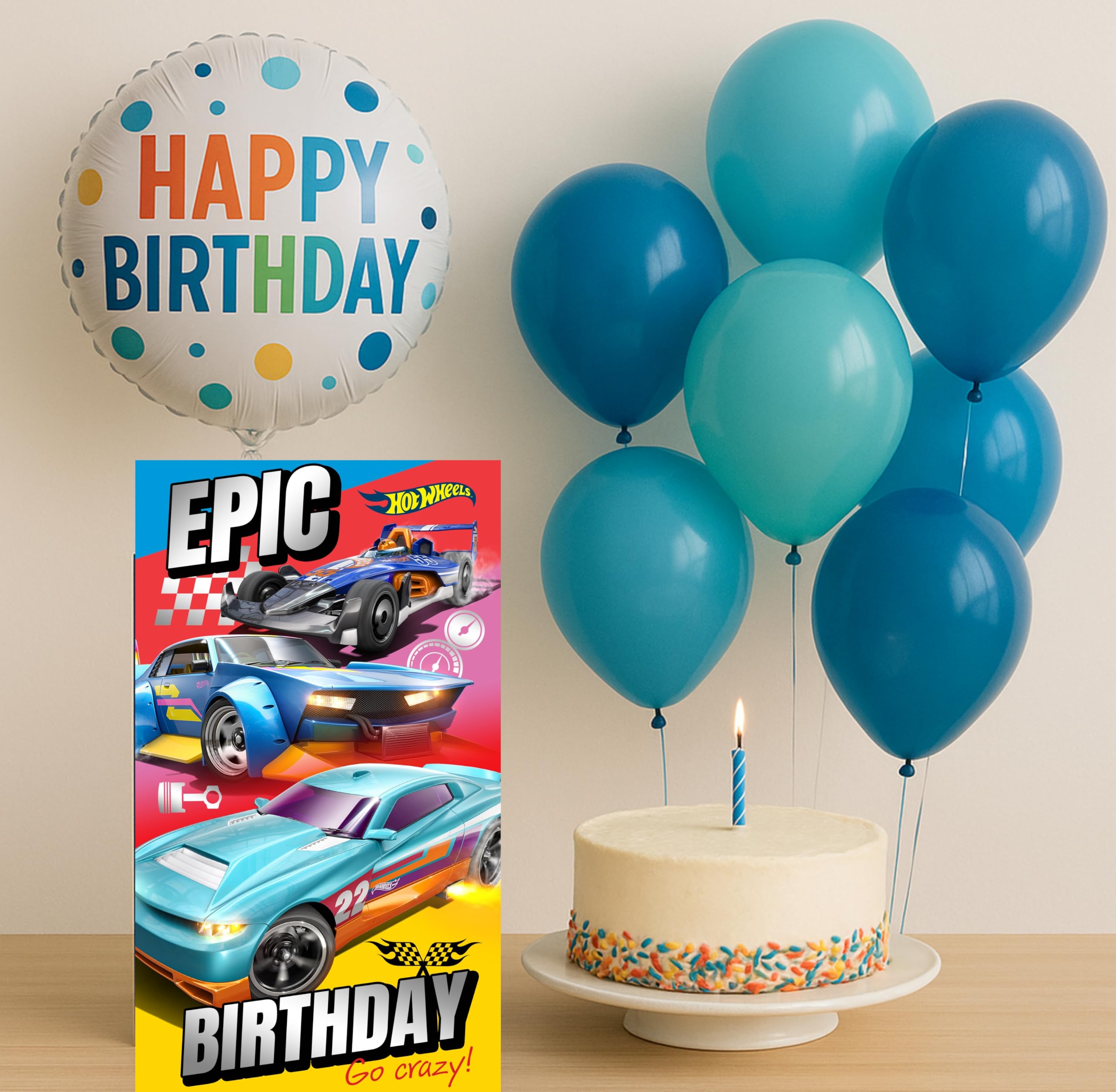 Danilo Promotions LTD Hot Wheels Birthday Cards - Set of 10 | Standard Size 22.86cm x 12.7cm 2