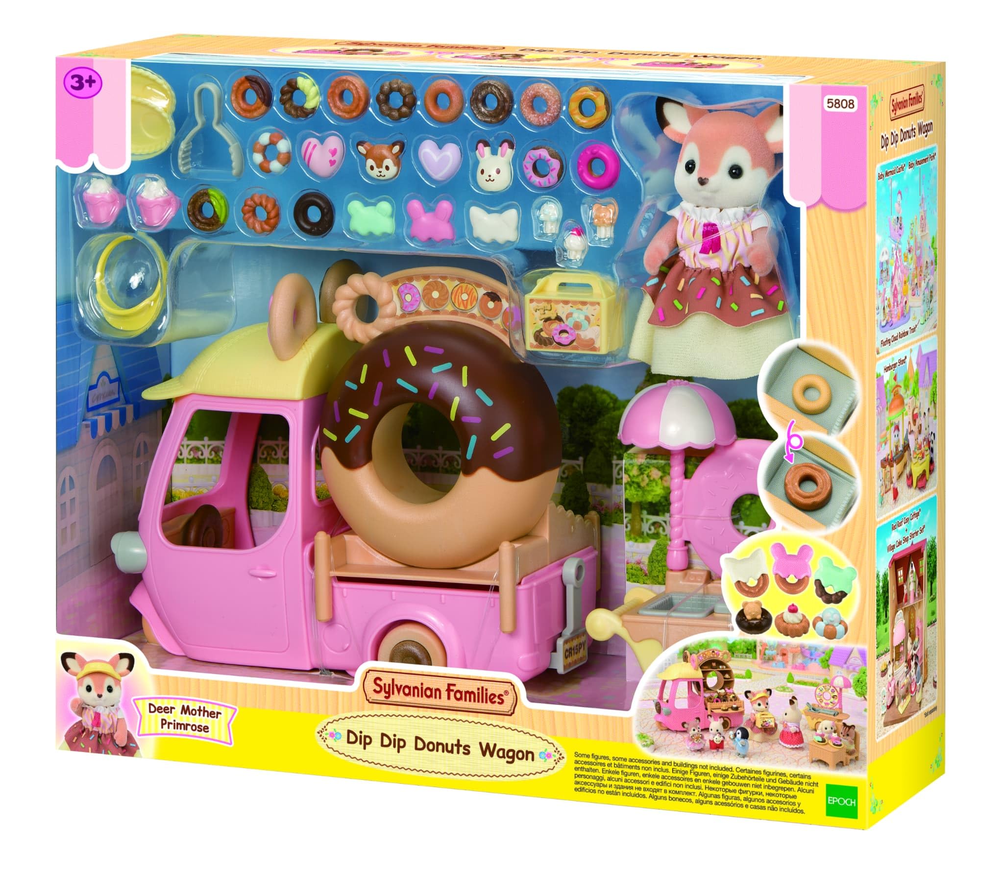 EPOCH Sylvanian Families Doughnut Trolley Playset | Includes 33 Pieces | Ages 3+