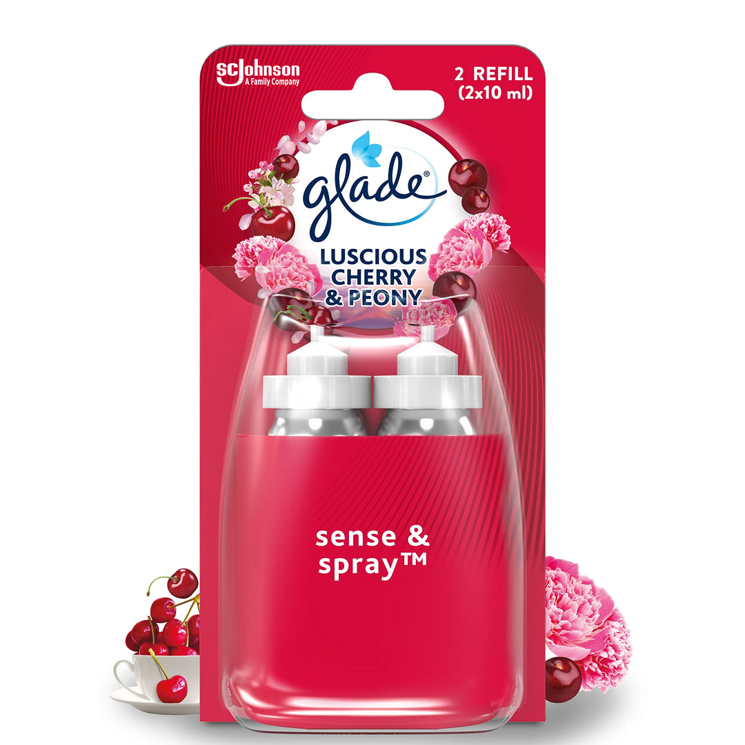Glade - Luscious Cherry and Peony Sense & Spray Air Freshener Refill, Motion Activated Automatic Room Freshener
