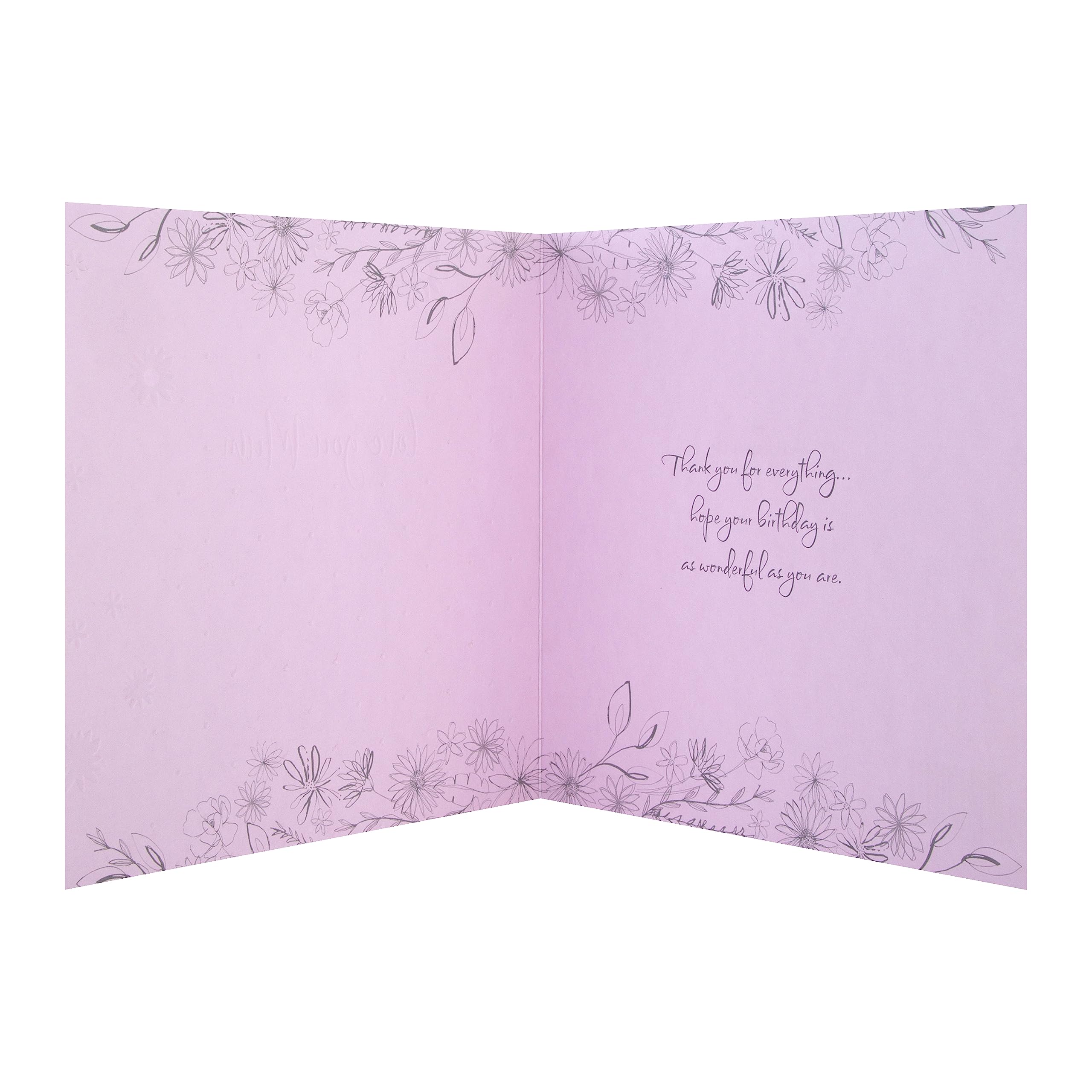 Hallmark Birthday Card for Mum - Flowers Design, Embossed, Gold Foil & Gem 2