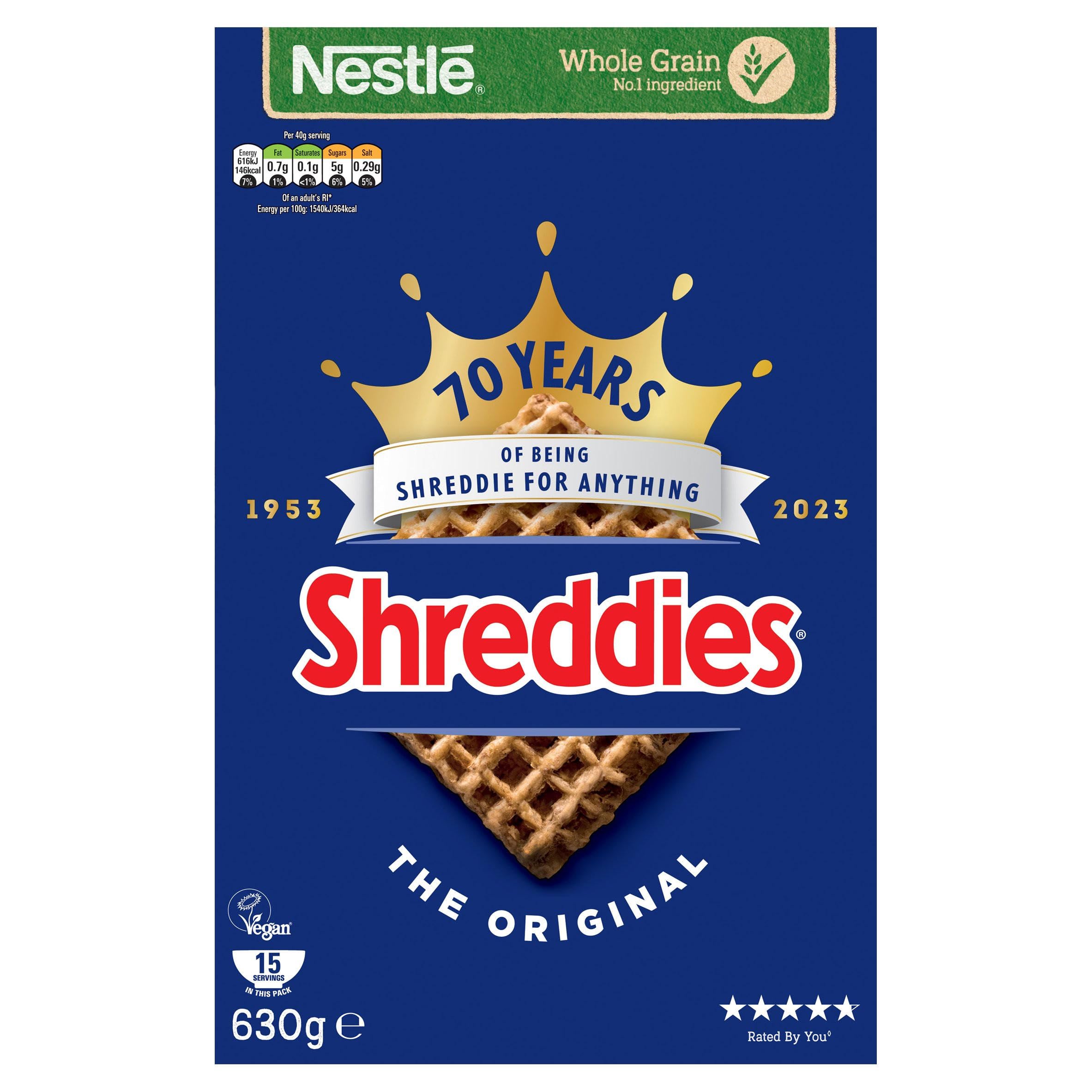Shreddies Original Whole Grain Breakfast Cereal, 630g