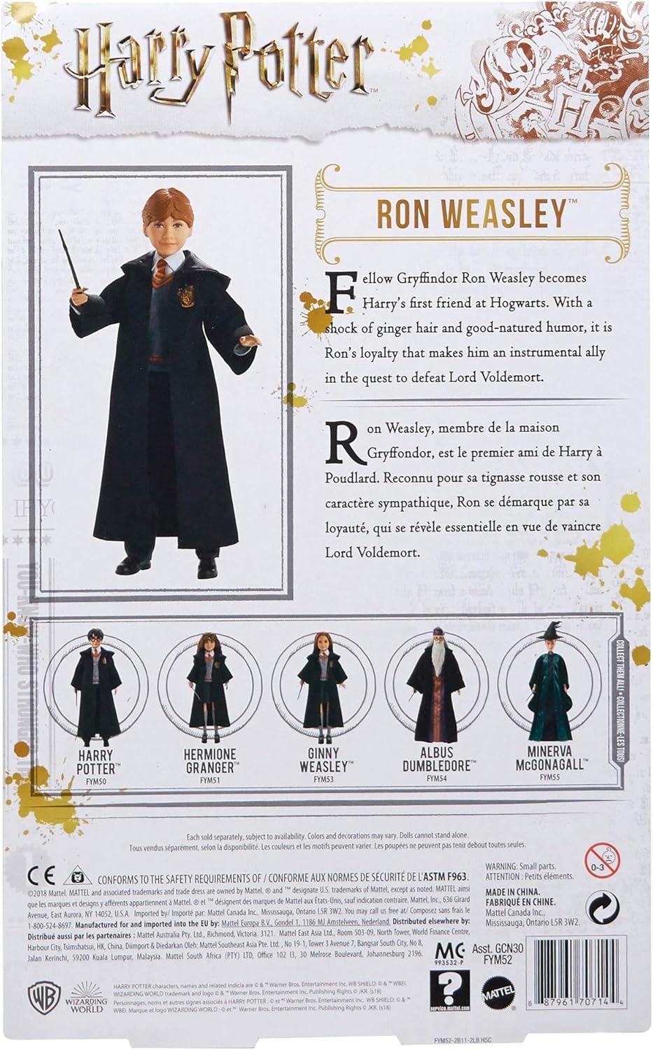 Ron Weasley Action Figure - Hogwarts Uniform with Gryffindor Robe & Wand - 6 Years and Up 4